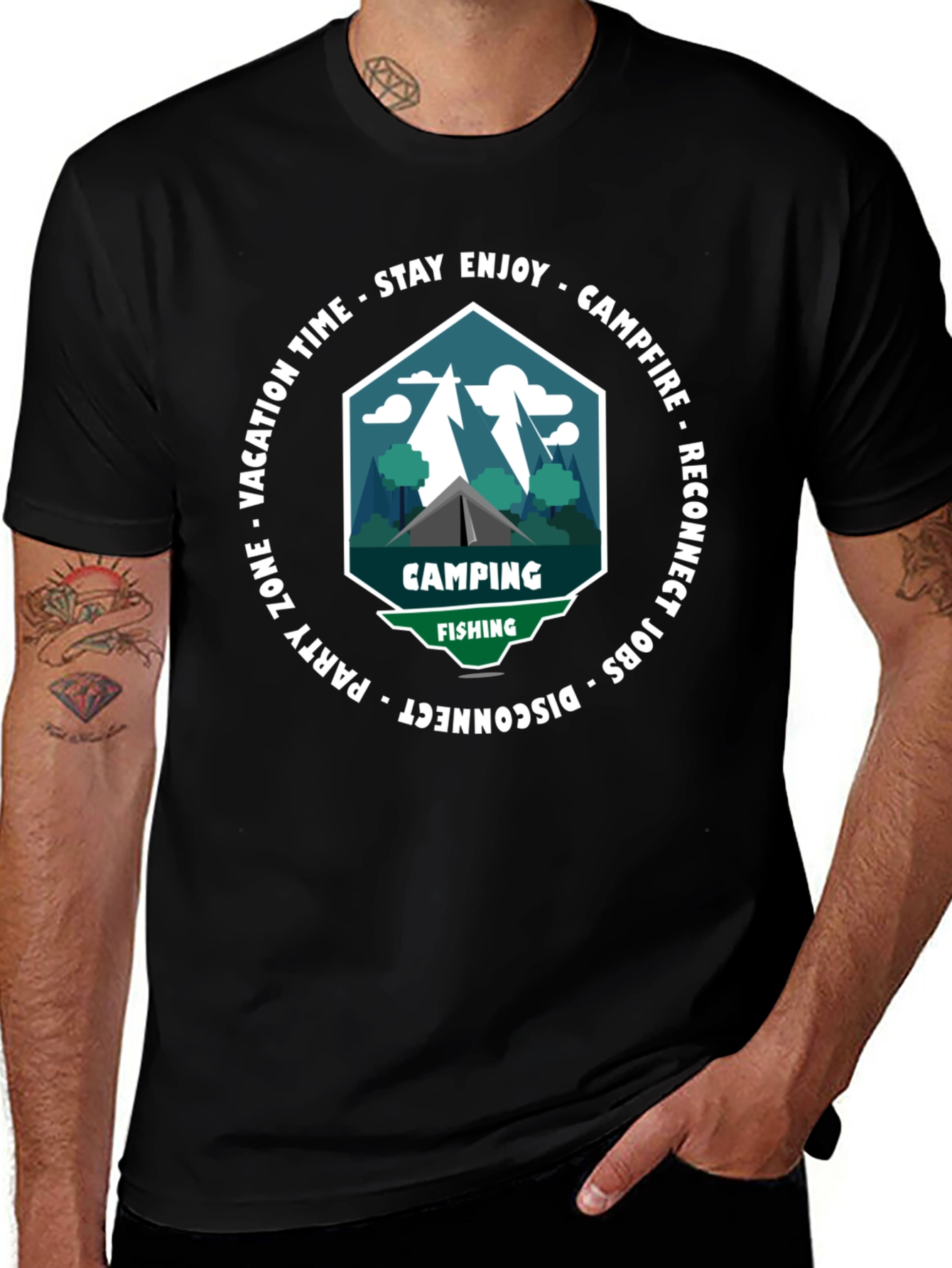 Camping & Fishing T-Shirt: Disconnect to Reconnect