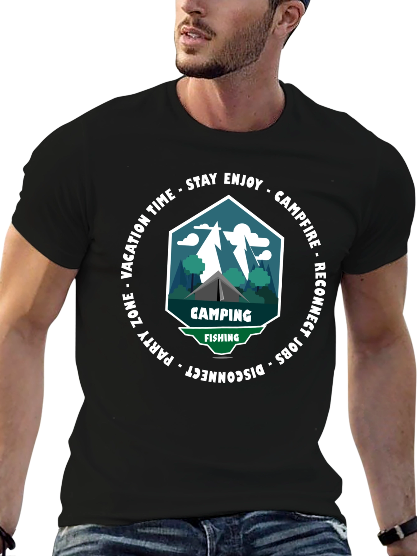 Camping & Fishing T-Shirt: Disconnect to Reconnect