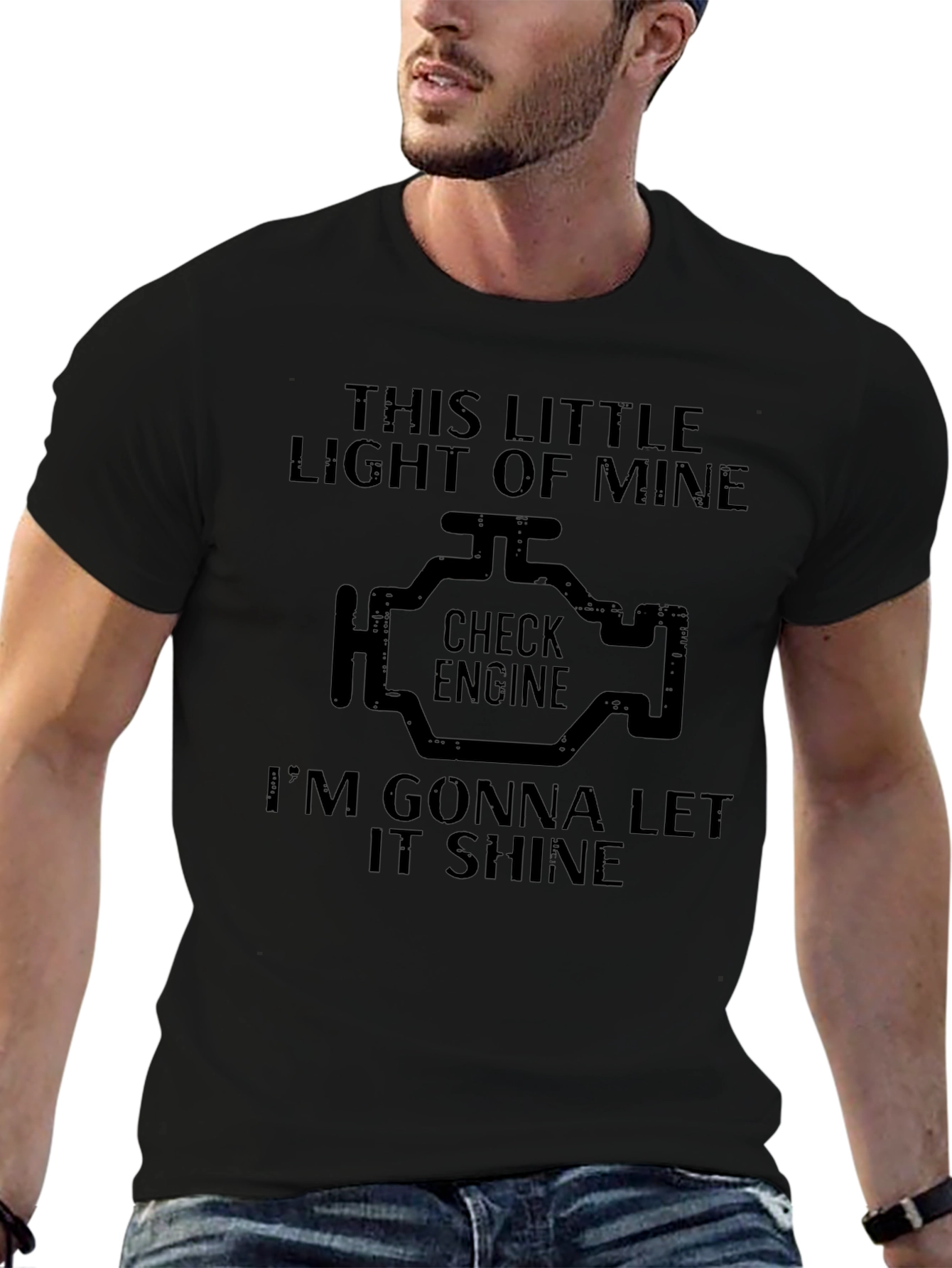 Check Engine Light T-Shirt - Funny Car Mechanic Tee