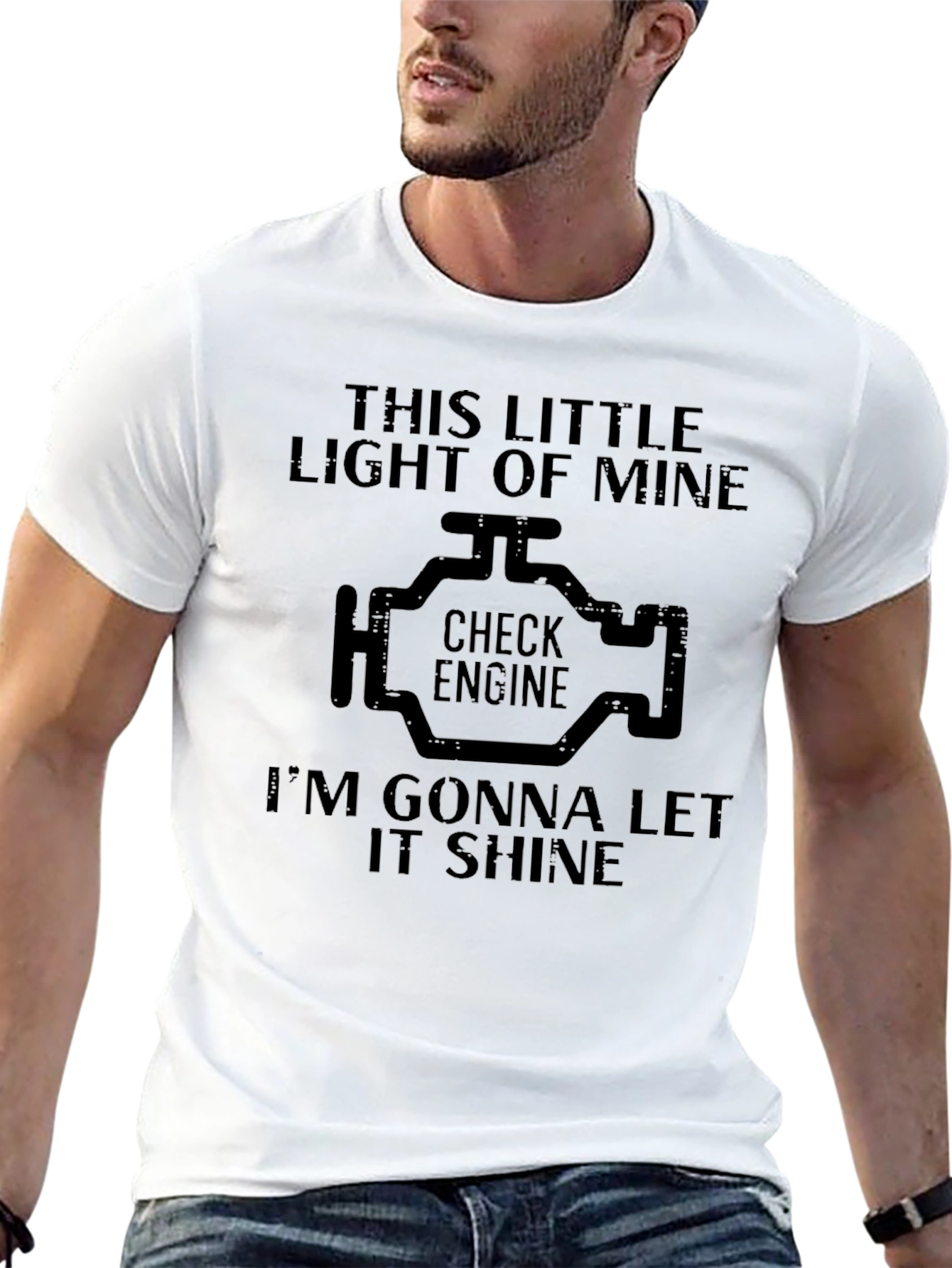 Check Engine Light T-Shirt - Funny Car Mechanic Tee