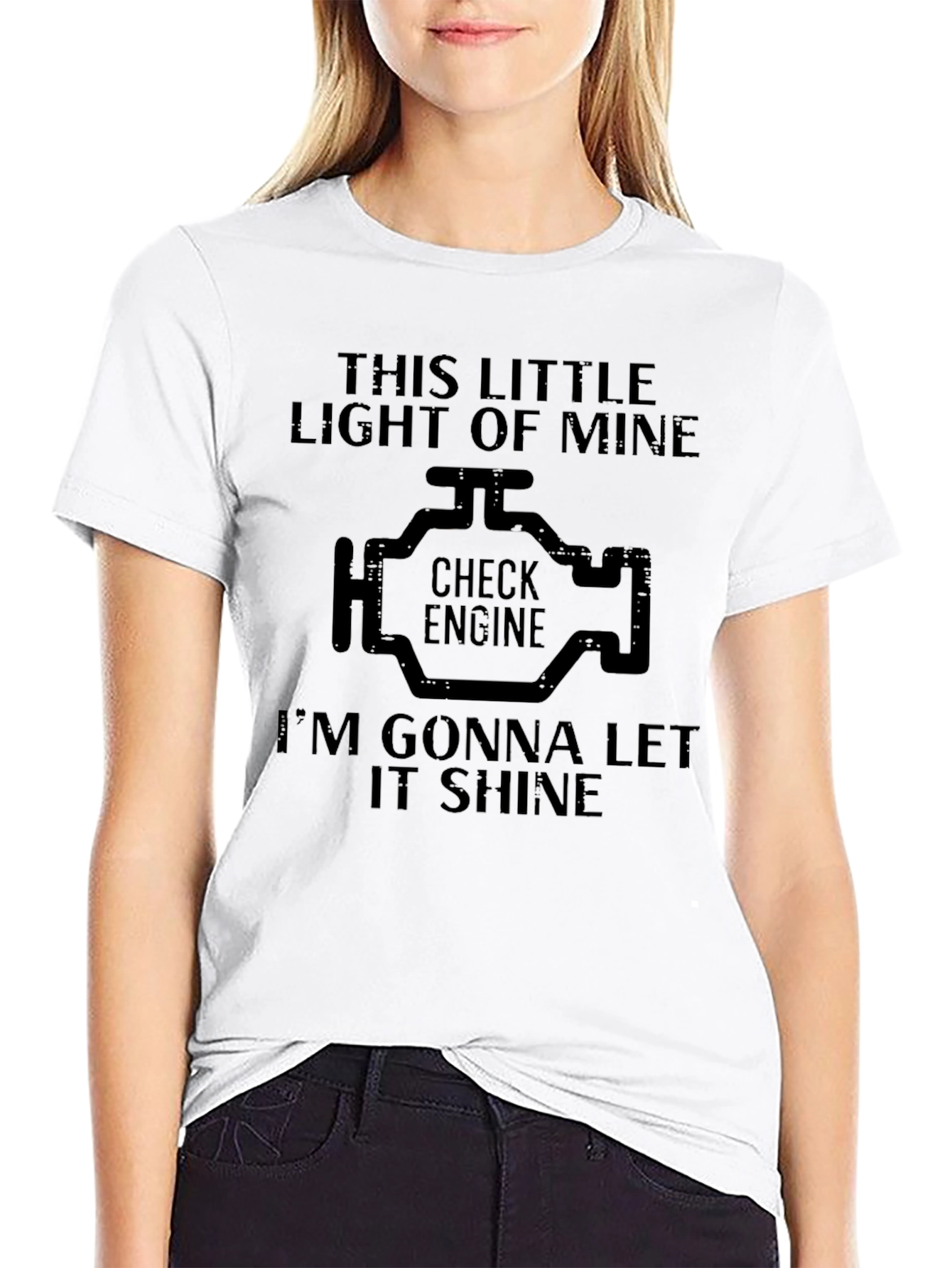 Check Engine Light T-Shirt - Funny Car Mechanic Tee