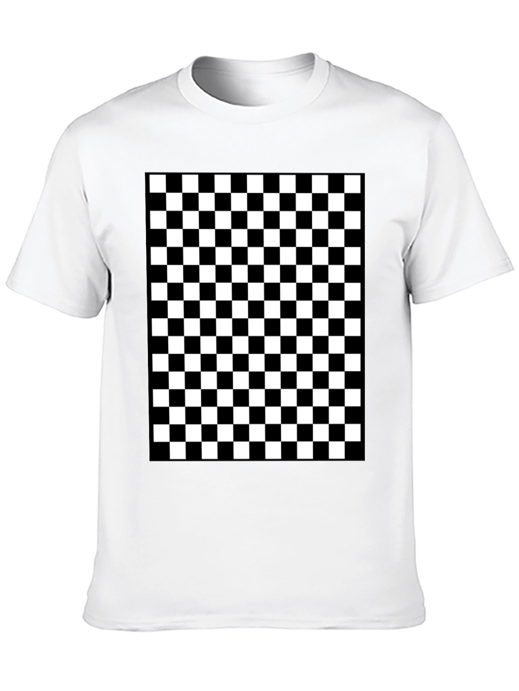 Checkered Pattern Black T-Shirt