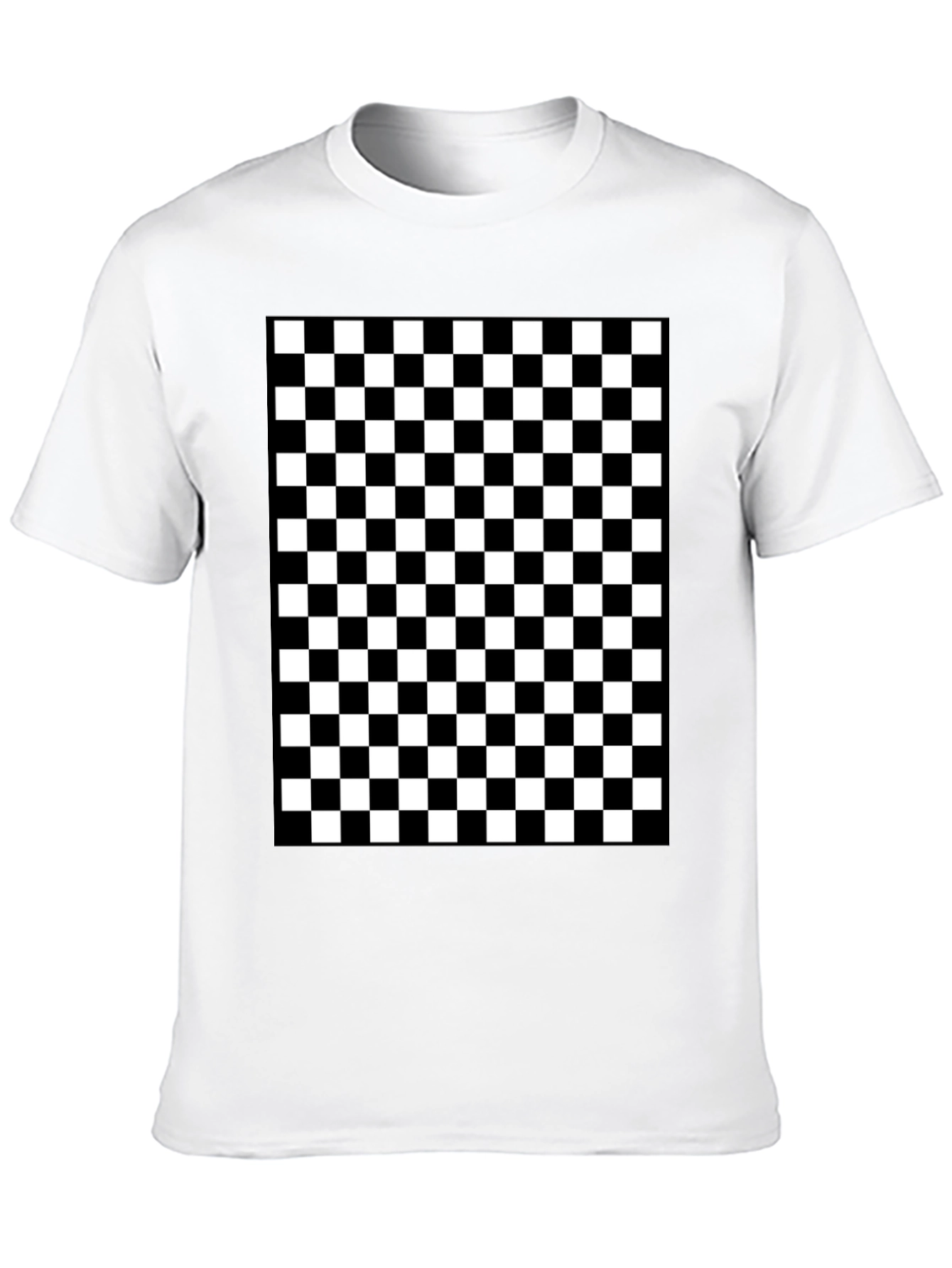 Checkered Pattern Black T-Shirt