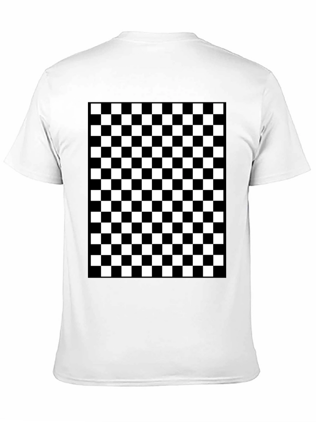 Checkered Pattern Black T-Shirt