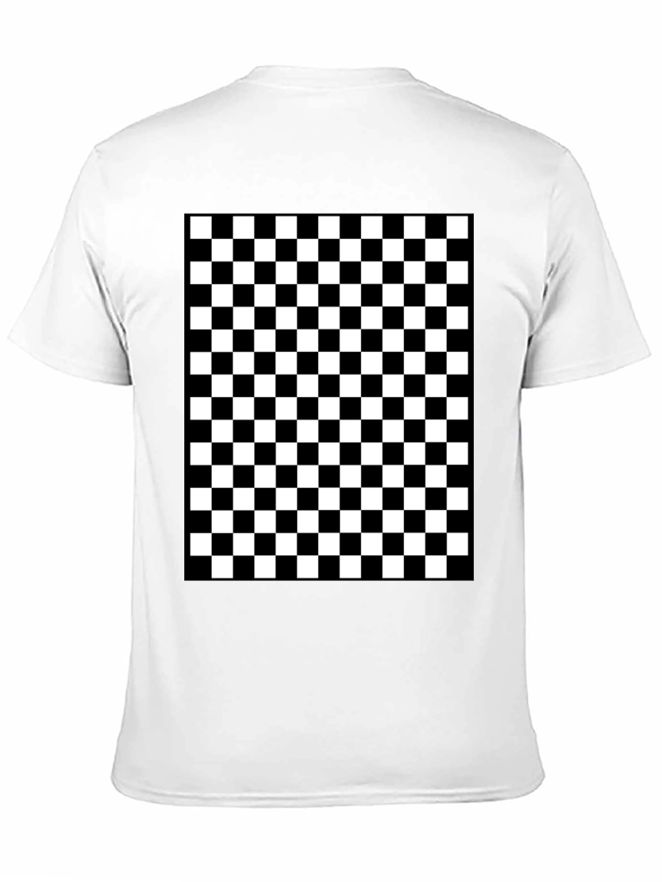 Checkered Pattern Black T-Shirt