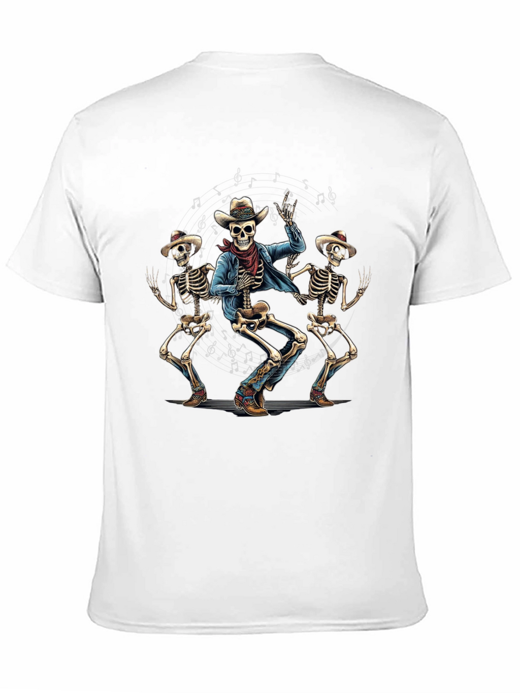 Dancing Cowboy Skeletons Graphic T-Shirt
