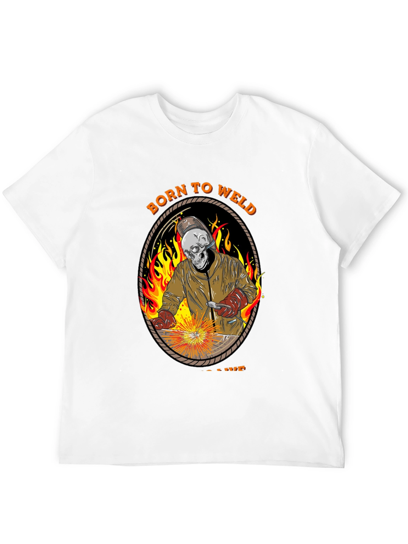 Born To Weld T-Shirt - Skull Welder Graphic