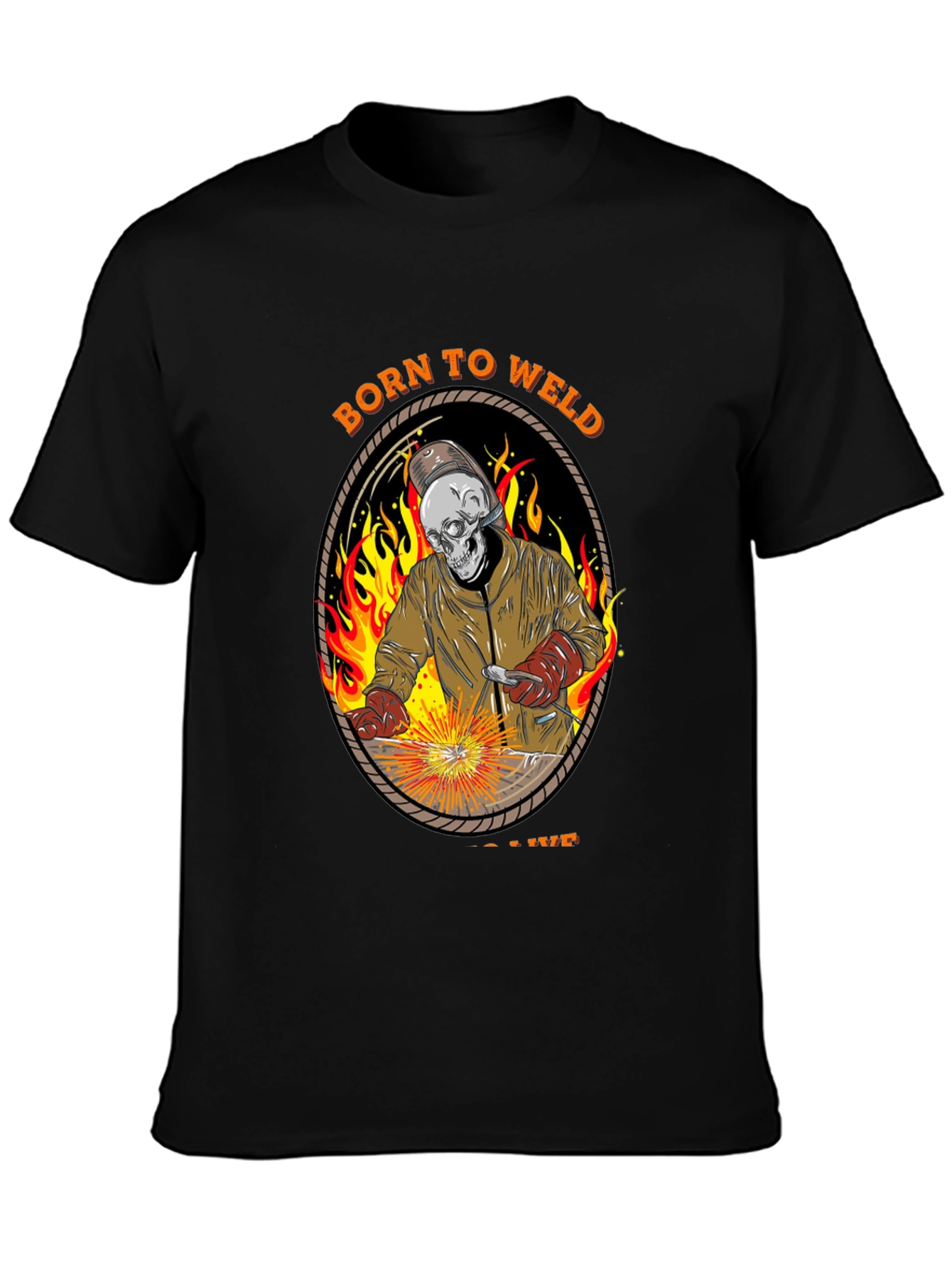 Born To Weld T-Shirt - Skull Welder Graphic