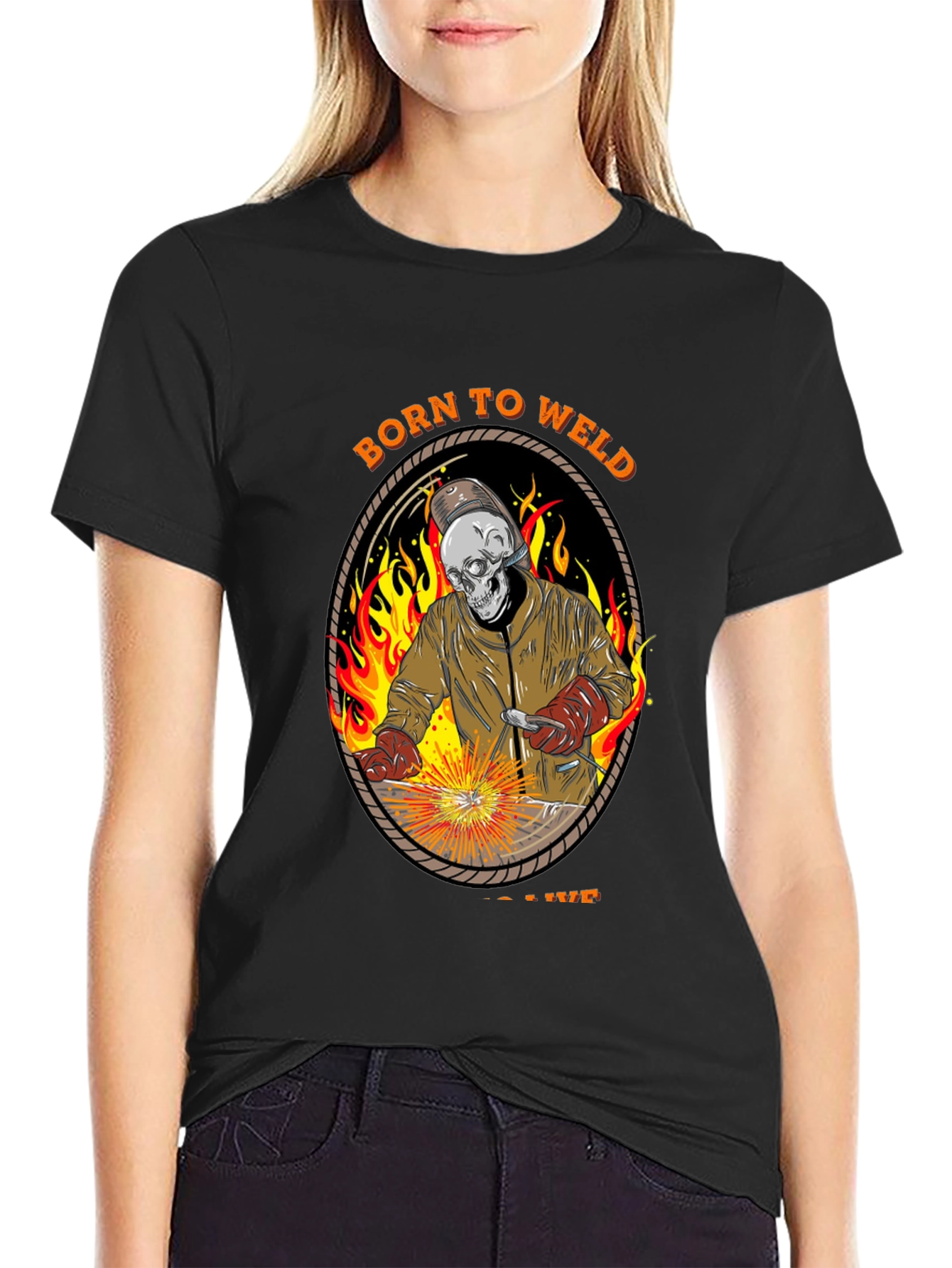 Born To Weld T-Shirt - Skull Welder Graphic