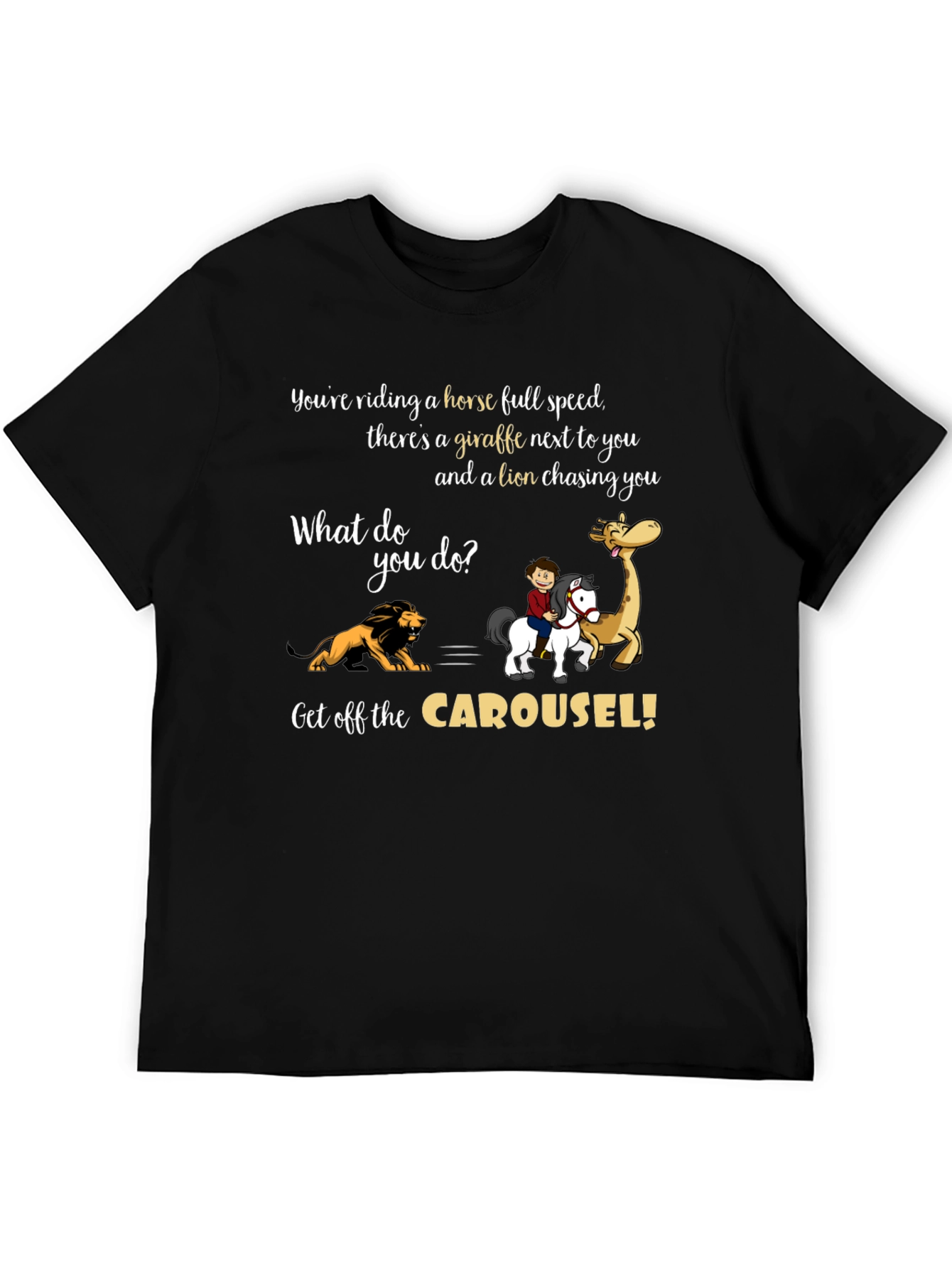 Carousel Horse Giraffe Lion T-Shirt