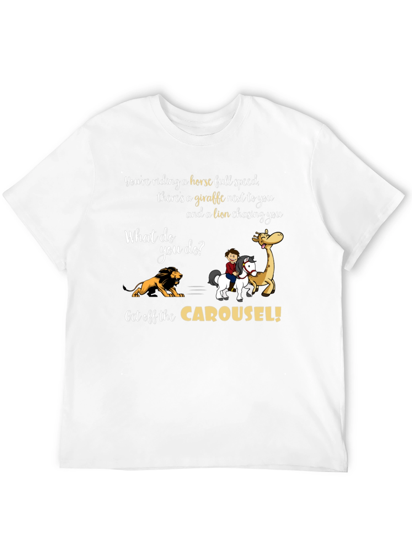 Carousel Horse Giraffe Lion T-Shirt