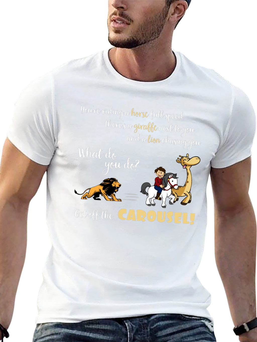 Carousel Horse Giraffe Lion T-Shirt