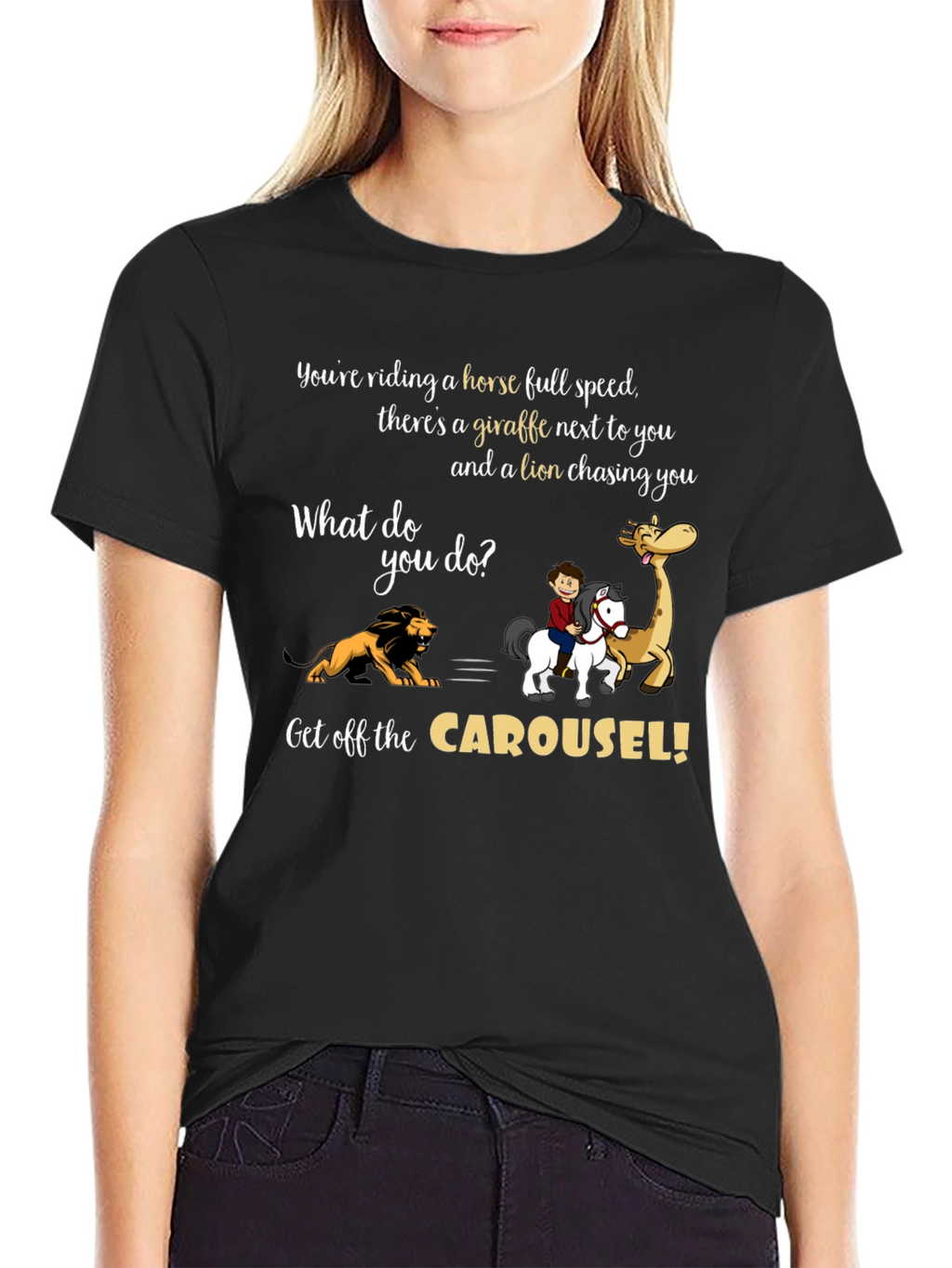 Carousel Horse Giraffe Lion T-Shirt