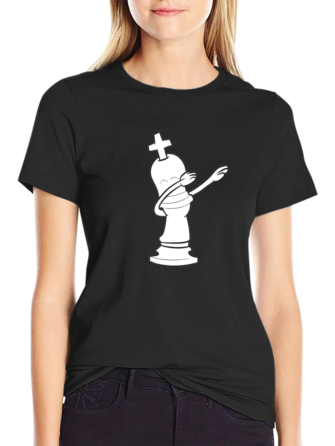 Dabbing Chess King Graphic Tee - Black Cotton T-Shirt