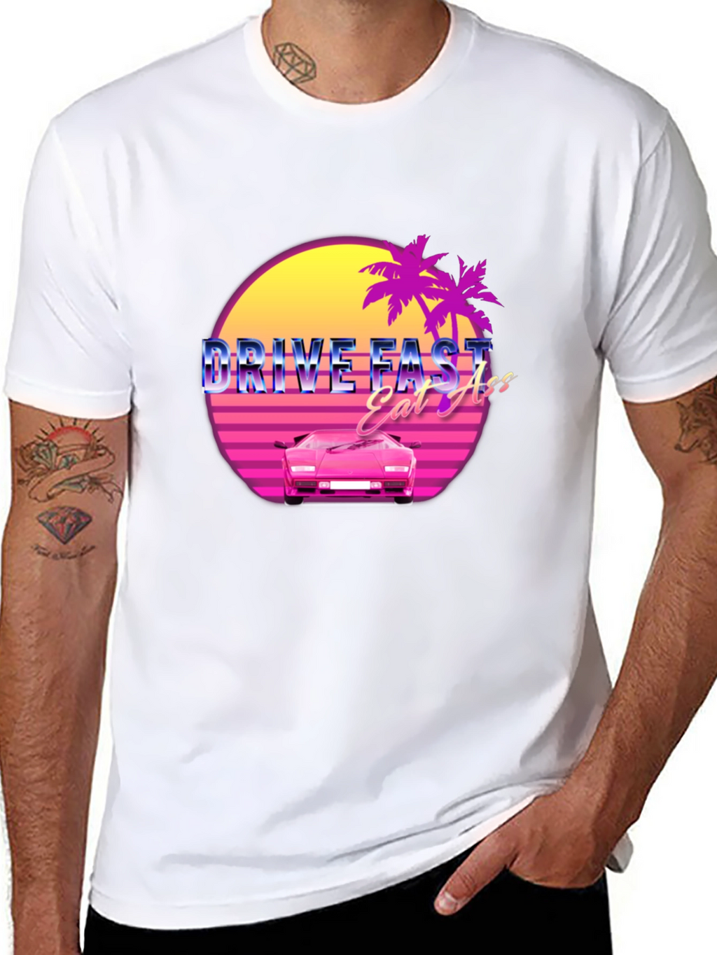 Drive Fast Eat Ass Retro Graphic T-Shirt