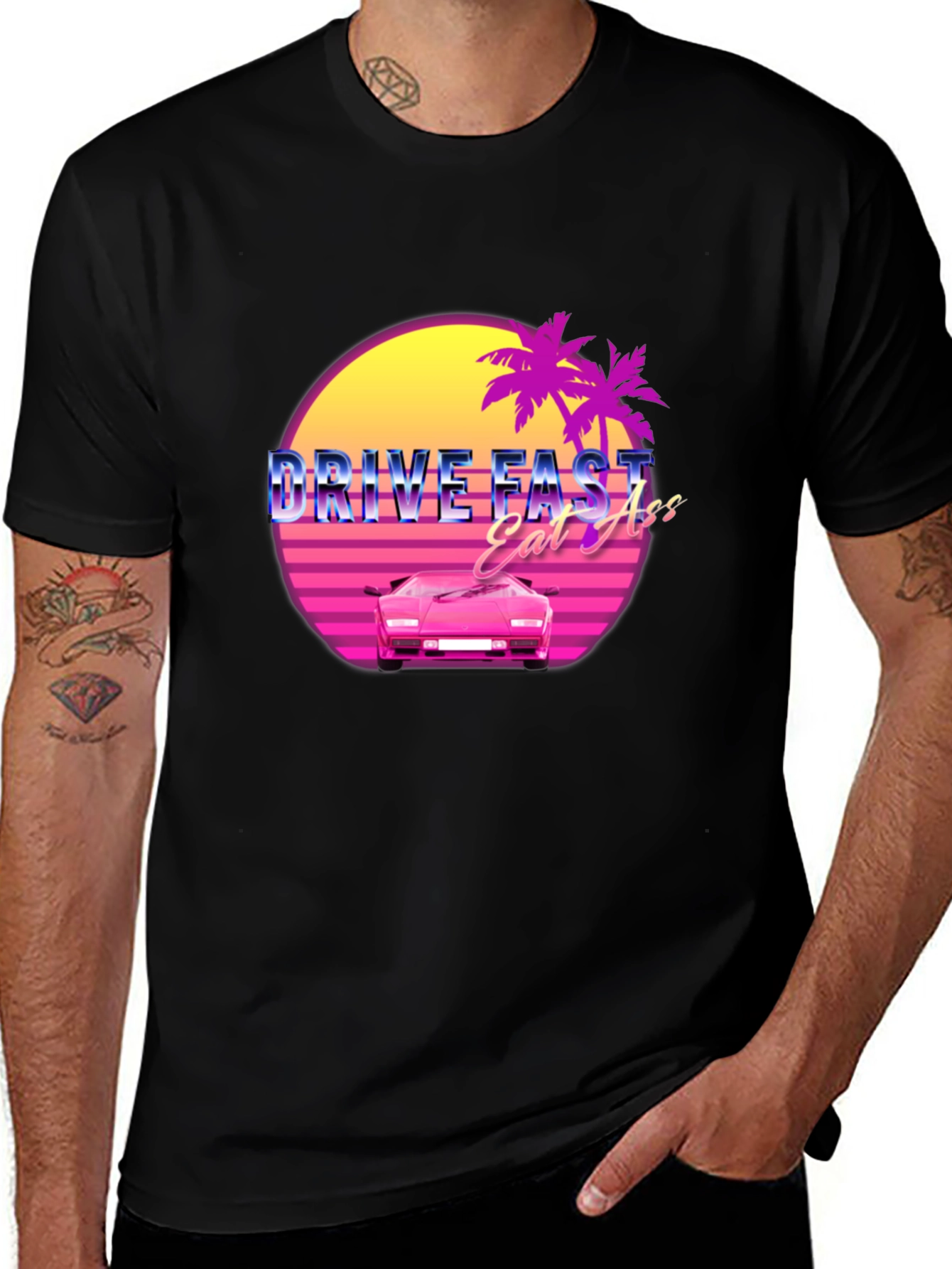 Drive Fast Eat Ass Retro Graphic T-Shirt