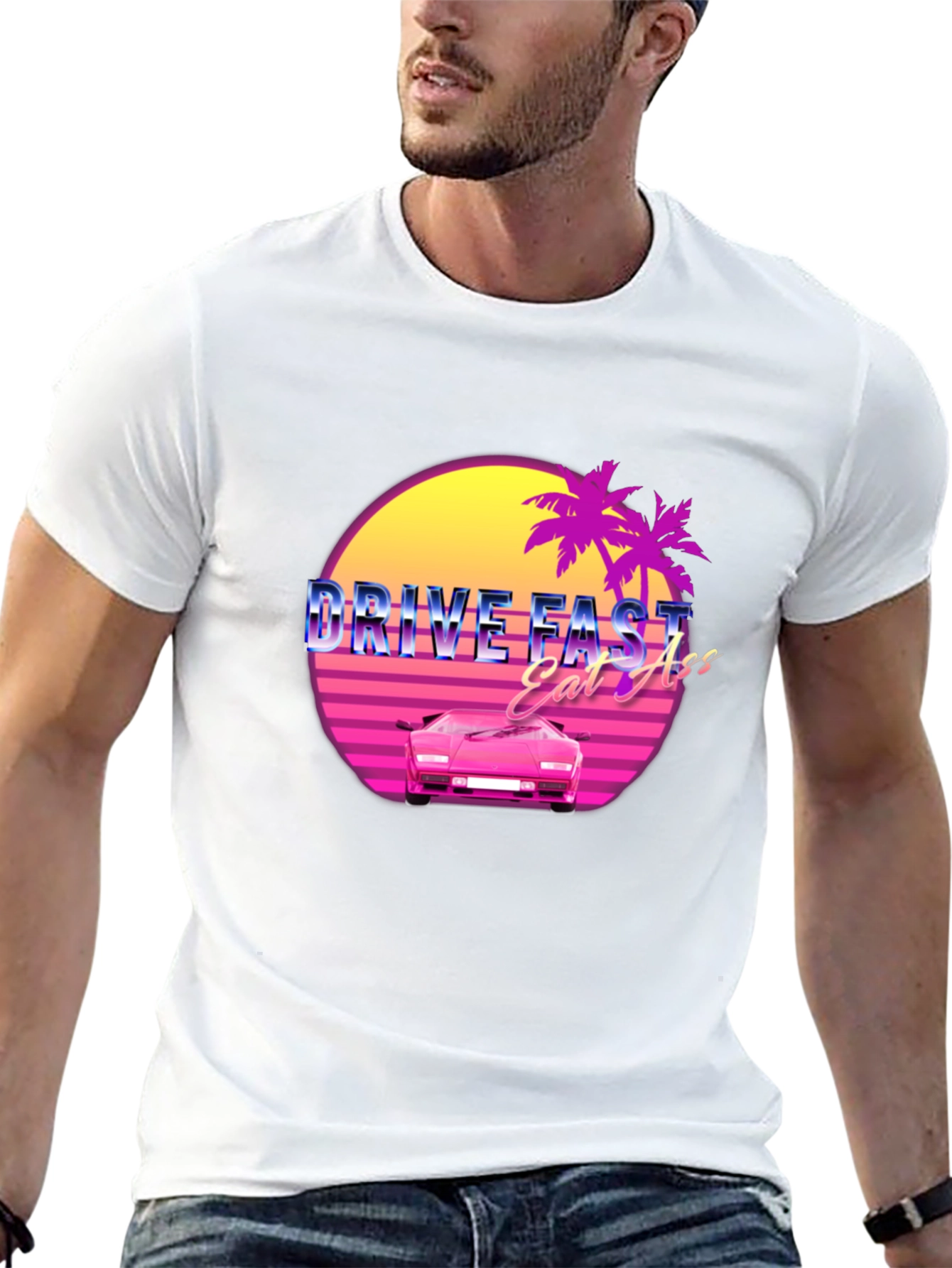 Drive Fast Eat Ass Retro Graphic T-Shirt