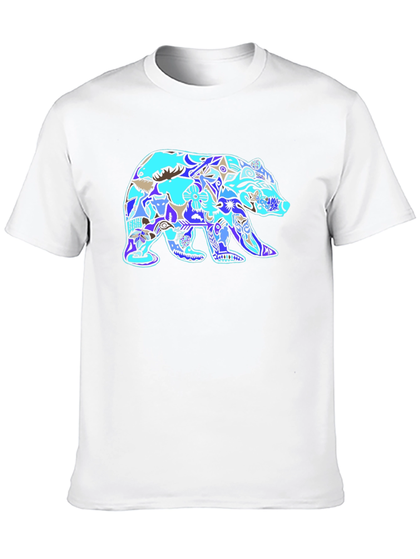 Bear Design Mens Black T-Shirt