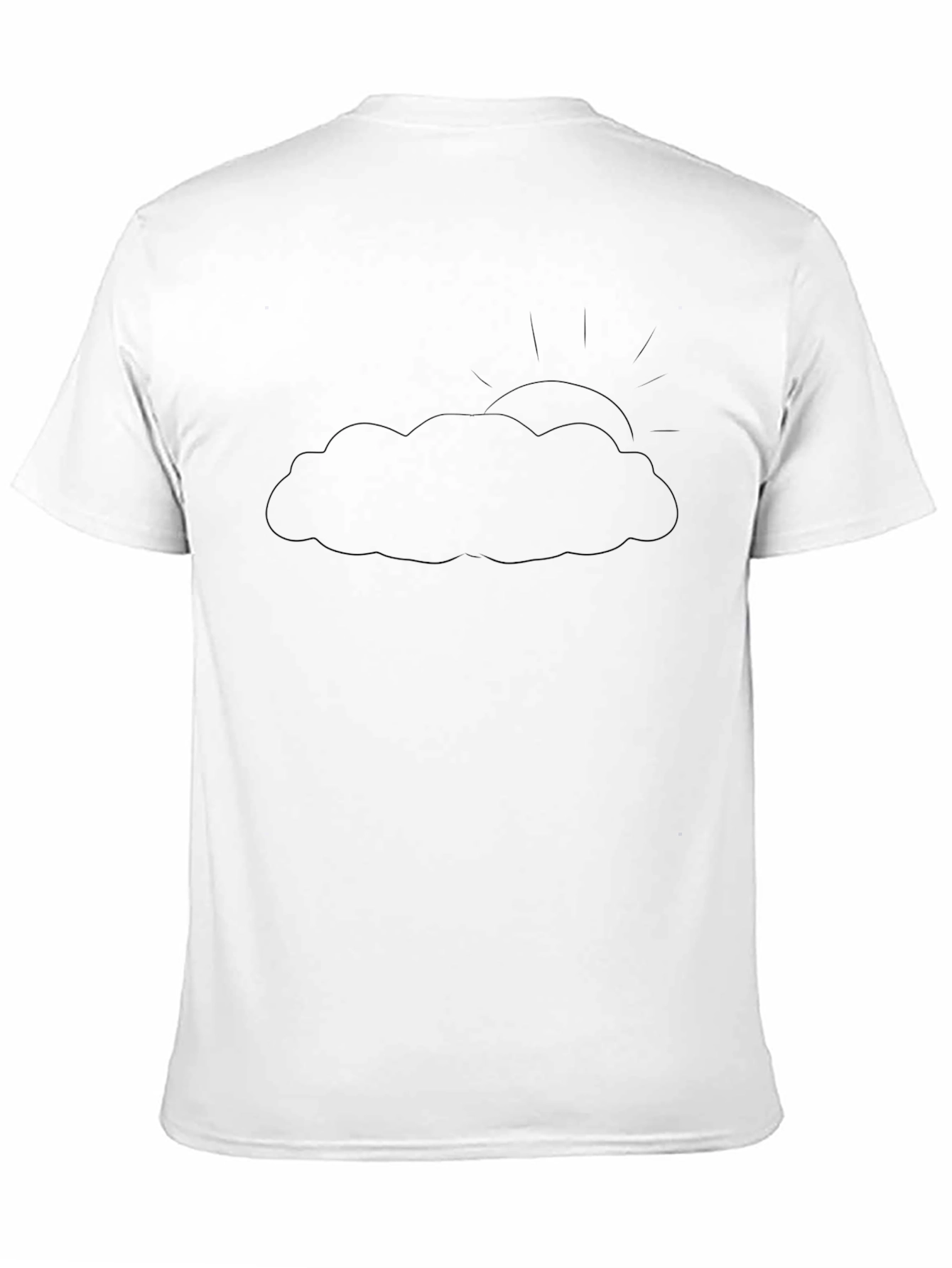 Cloud and Sun Graphic Black T-Shirt