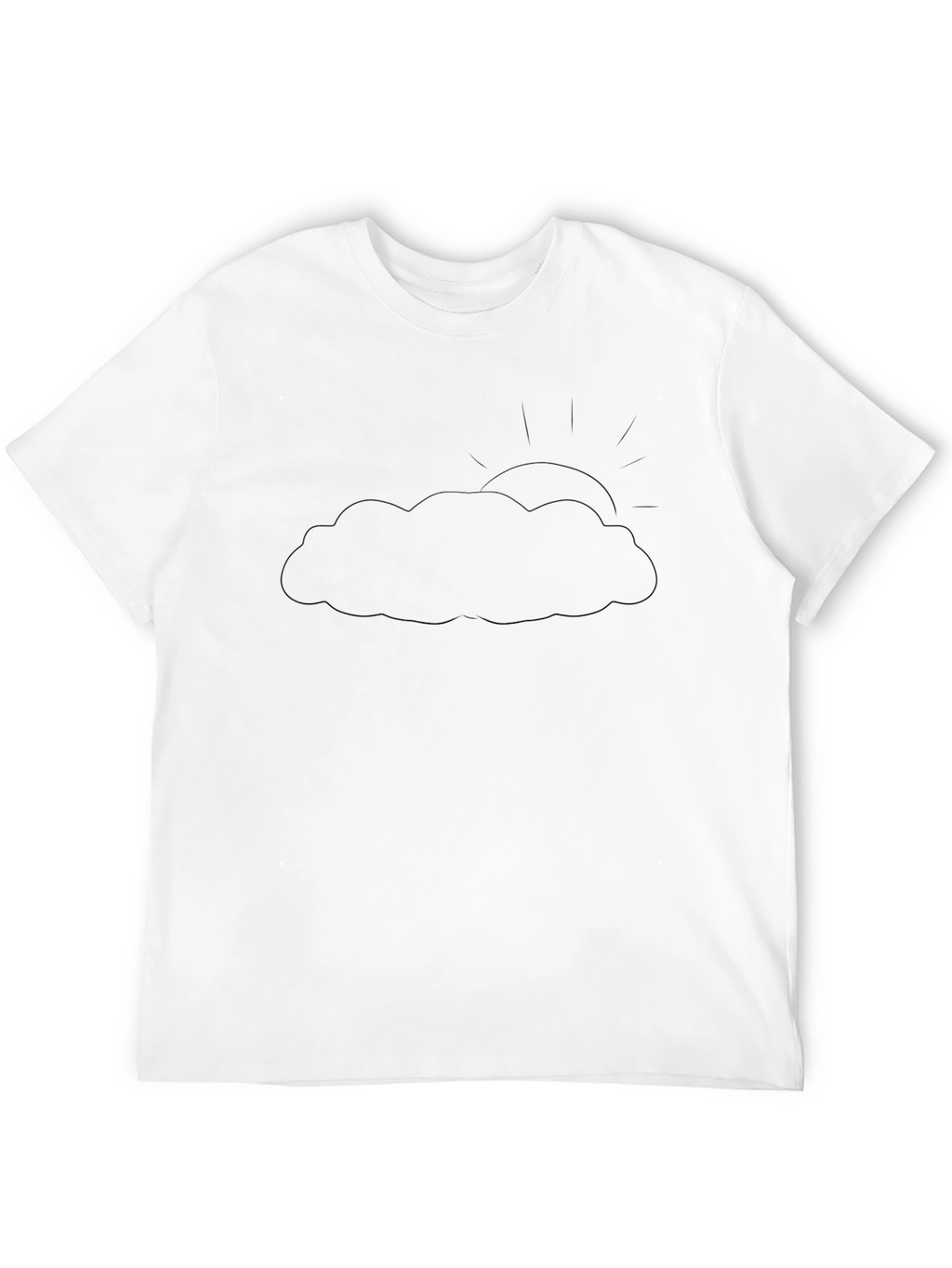 Cloud and Sun Graphic Black T-Shirt