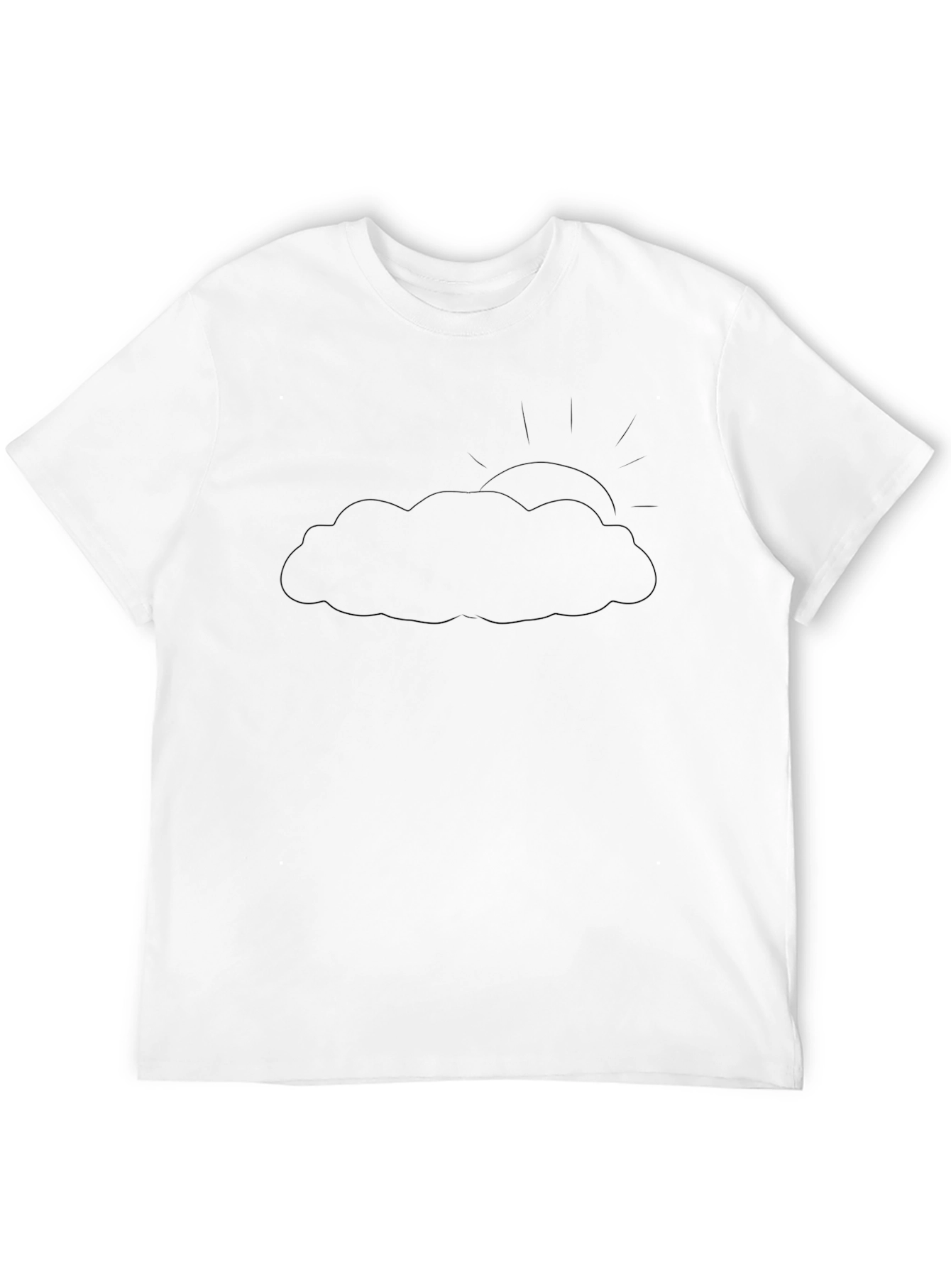 Cloud and Sun Graphic Black T-Shirt