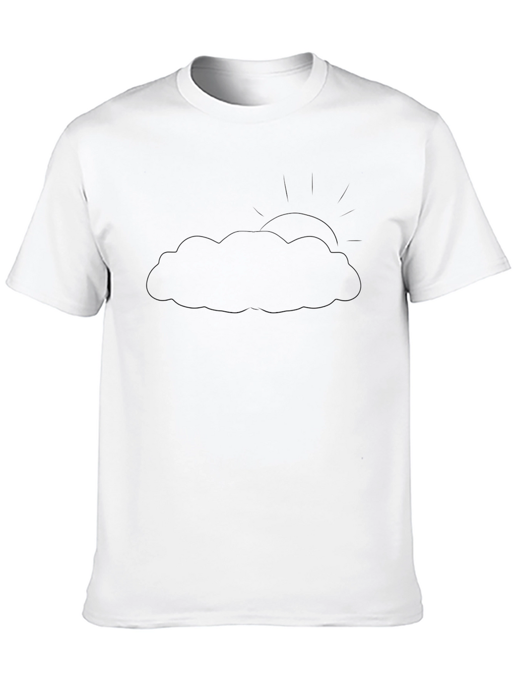 Cloud and Sun Graphic Black T-Shirt