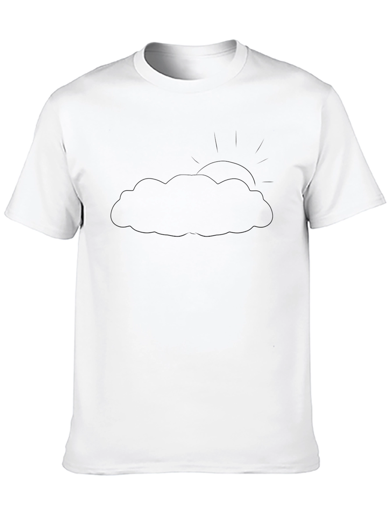 Cloud and Sun Graphic Black T-Shirt
