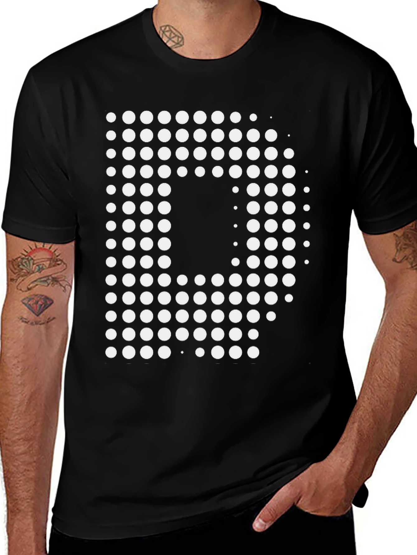 Modern D Graphic Black T-Shirt