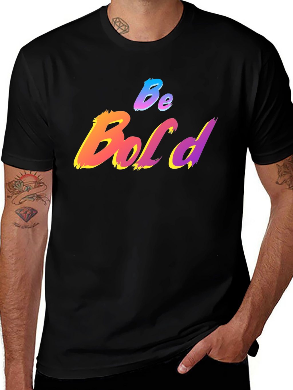 Be Bold Graphic Print T-Shirt - Black