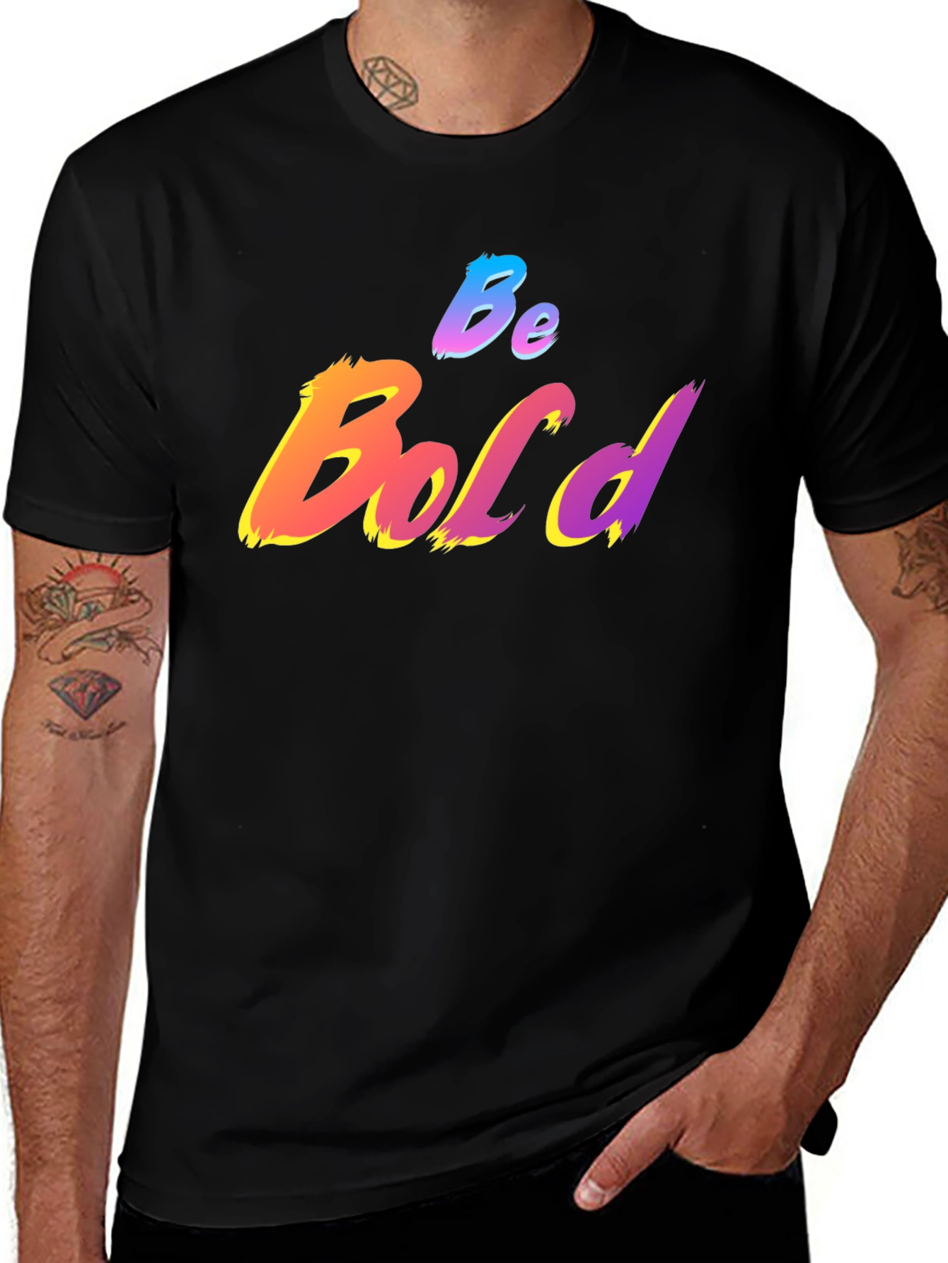 Be Bold Graphic Print T-Shirt - Black