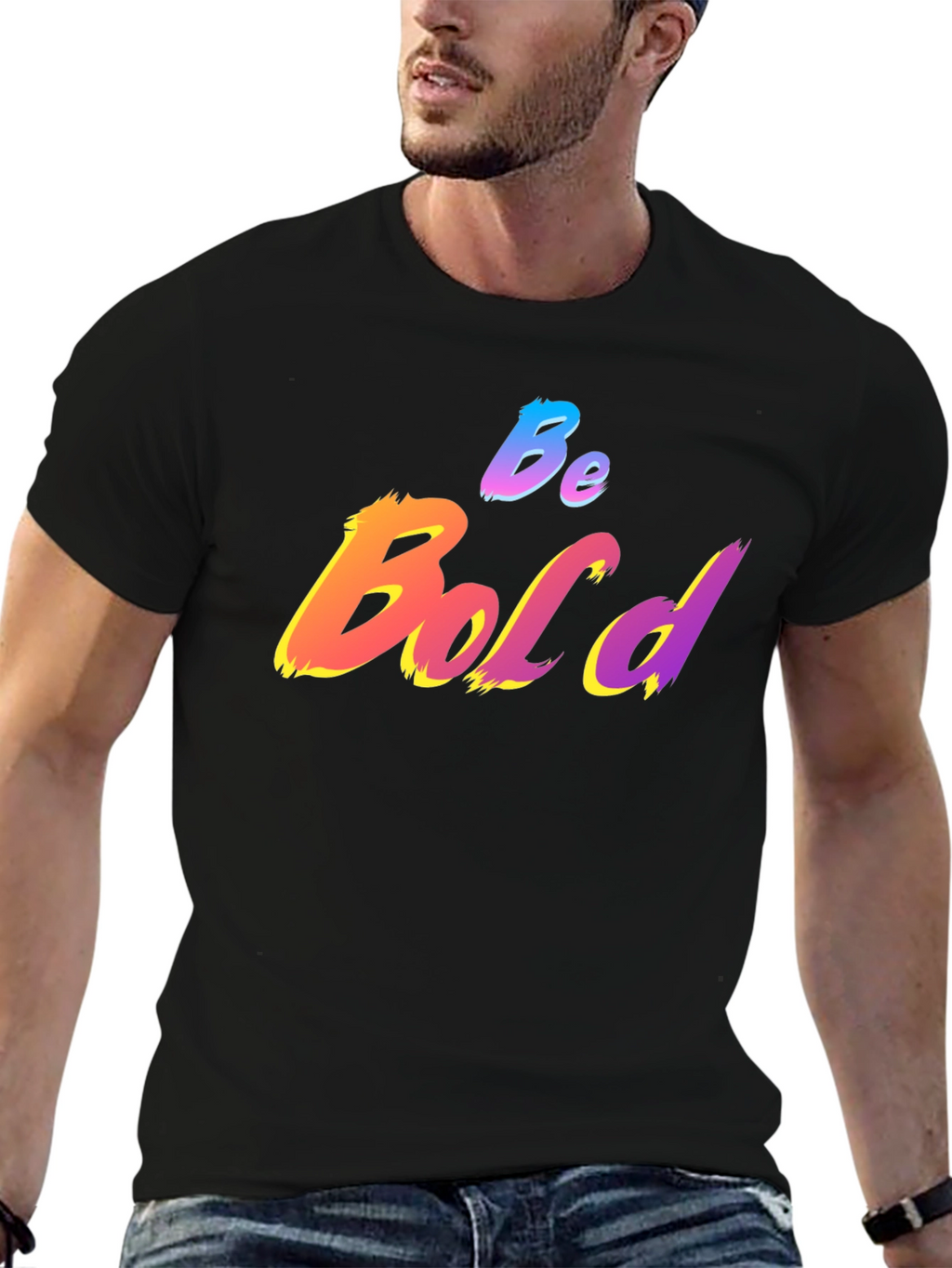 Be Bold Graphic Print T-Shirt - Black