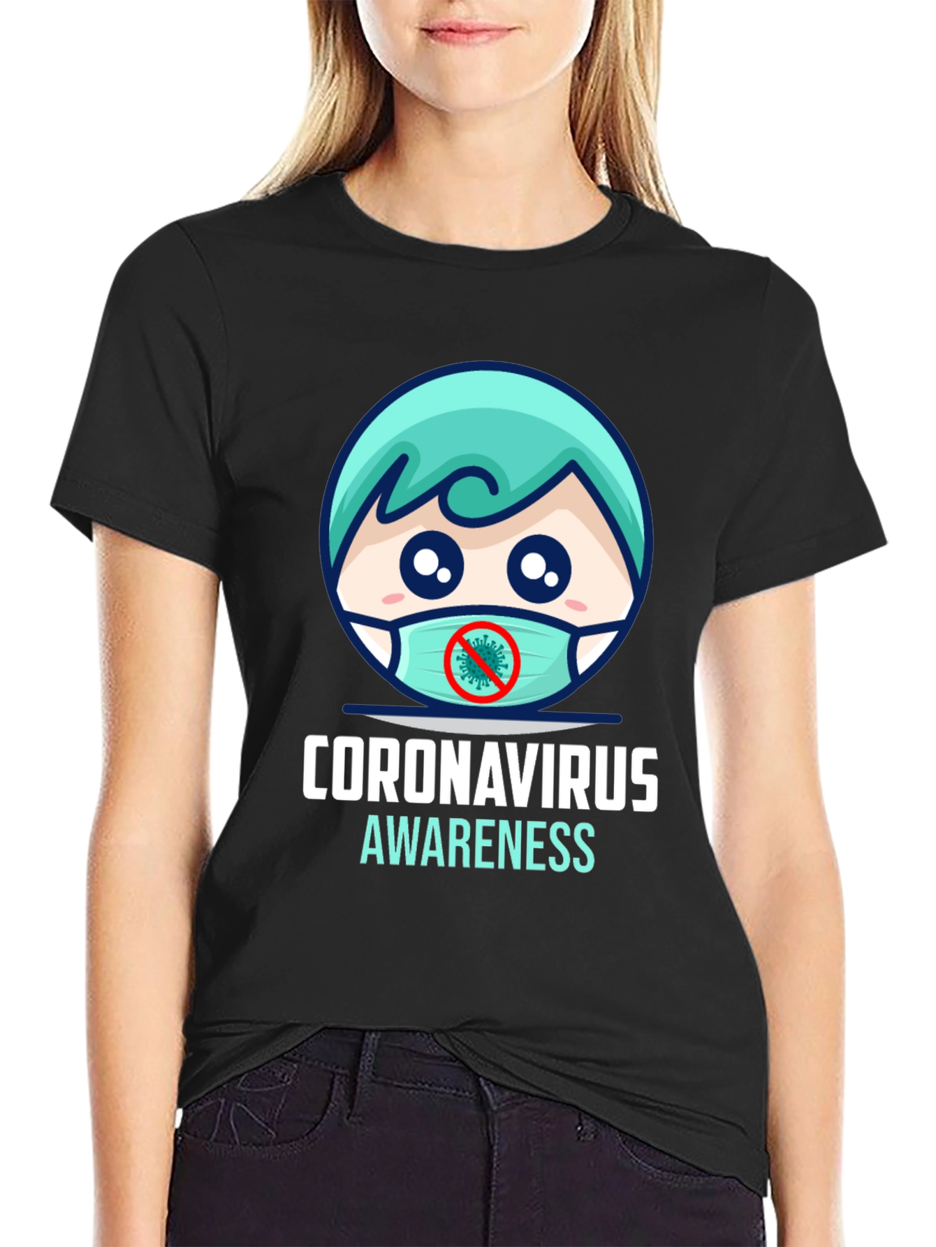 Coronavirus Awareness T-Shirt - Black Graphic Tee