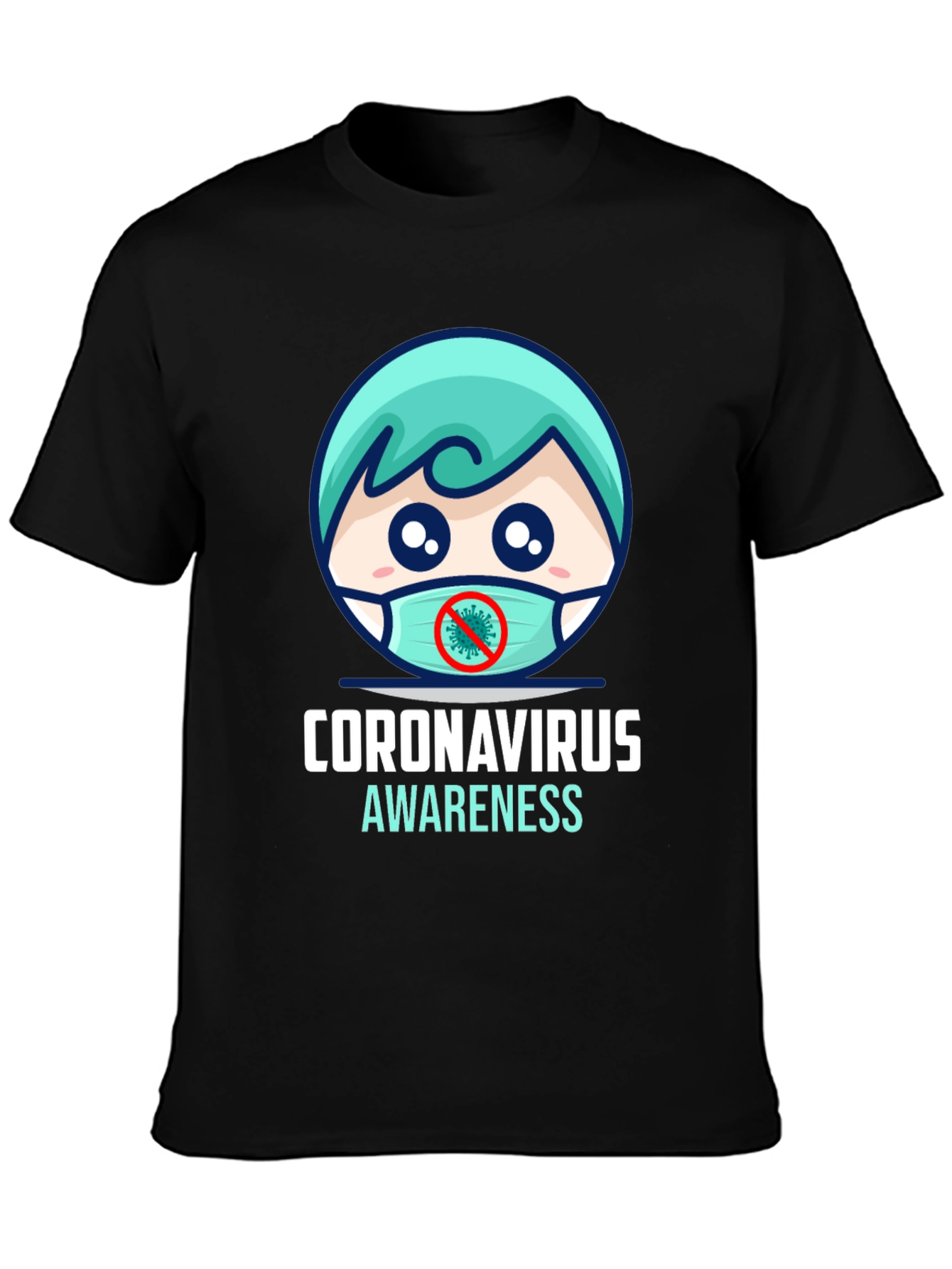 Coronavirus Awareness T-Shirt - Black Graphic Tee