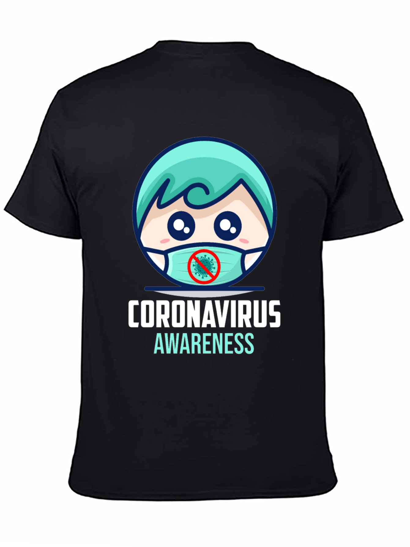 Coronavirus Awareness T-Shirt - Black Graphic Tee