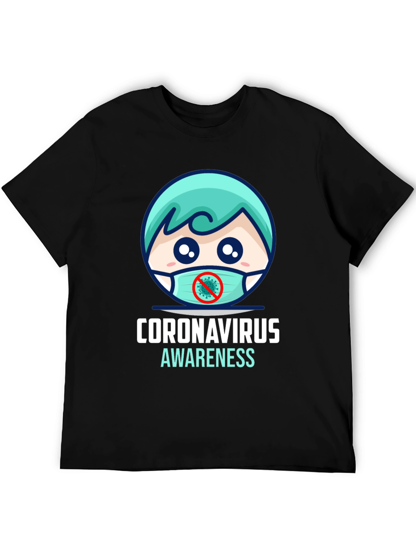 Coronavirus Awareness T-Shirt - Black Graphic Tee