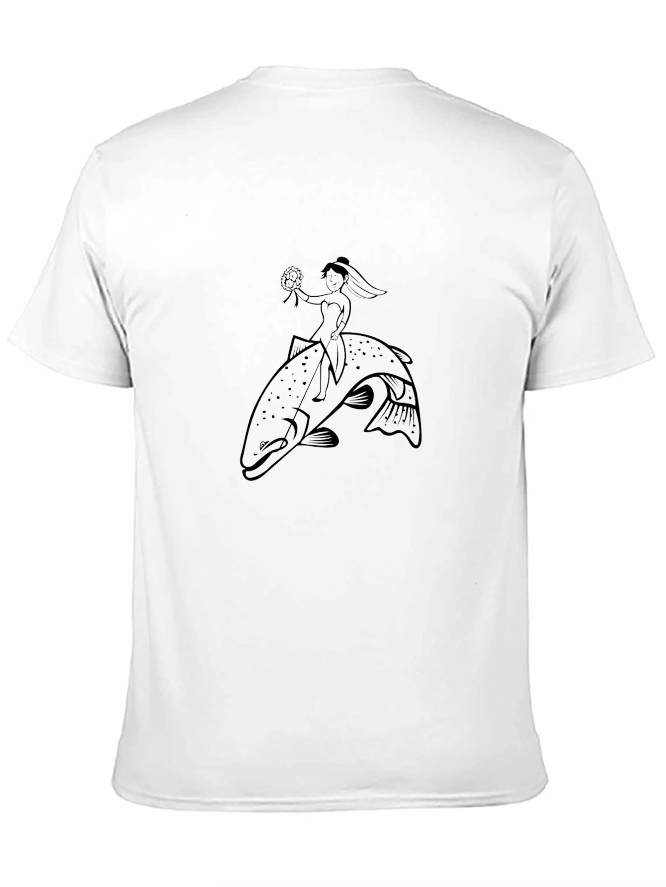 Bride Riding a Fish Graphic Tee - Unique & Fun!