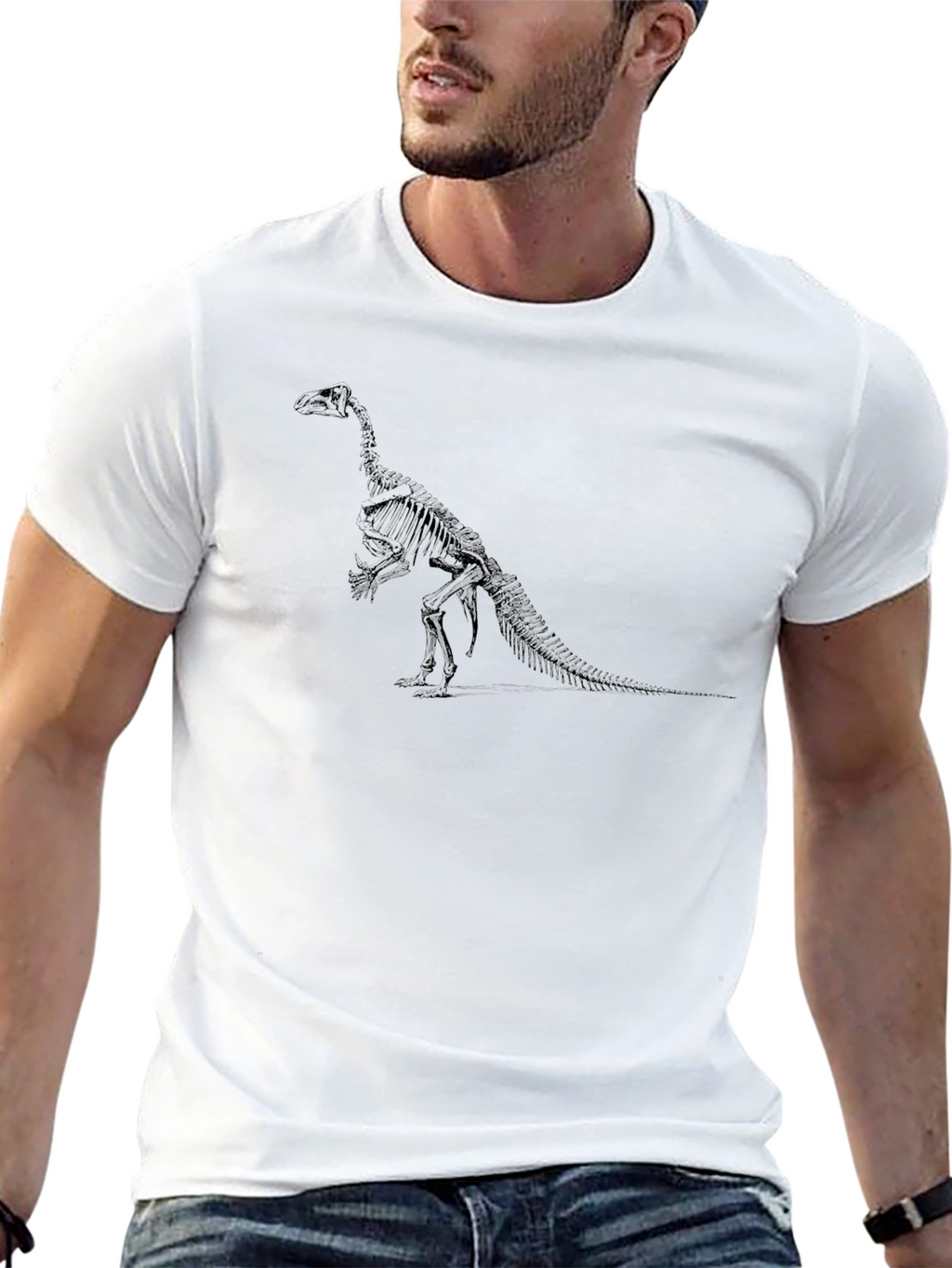 Dinosaur Skeleton Graphic T-Shirt - Black