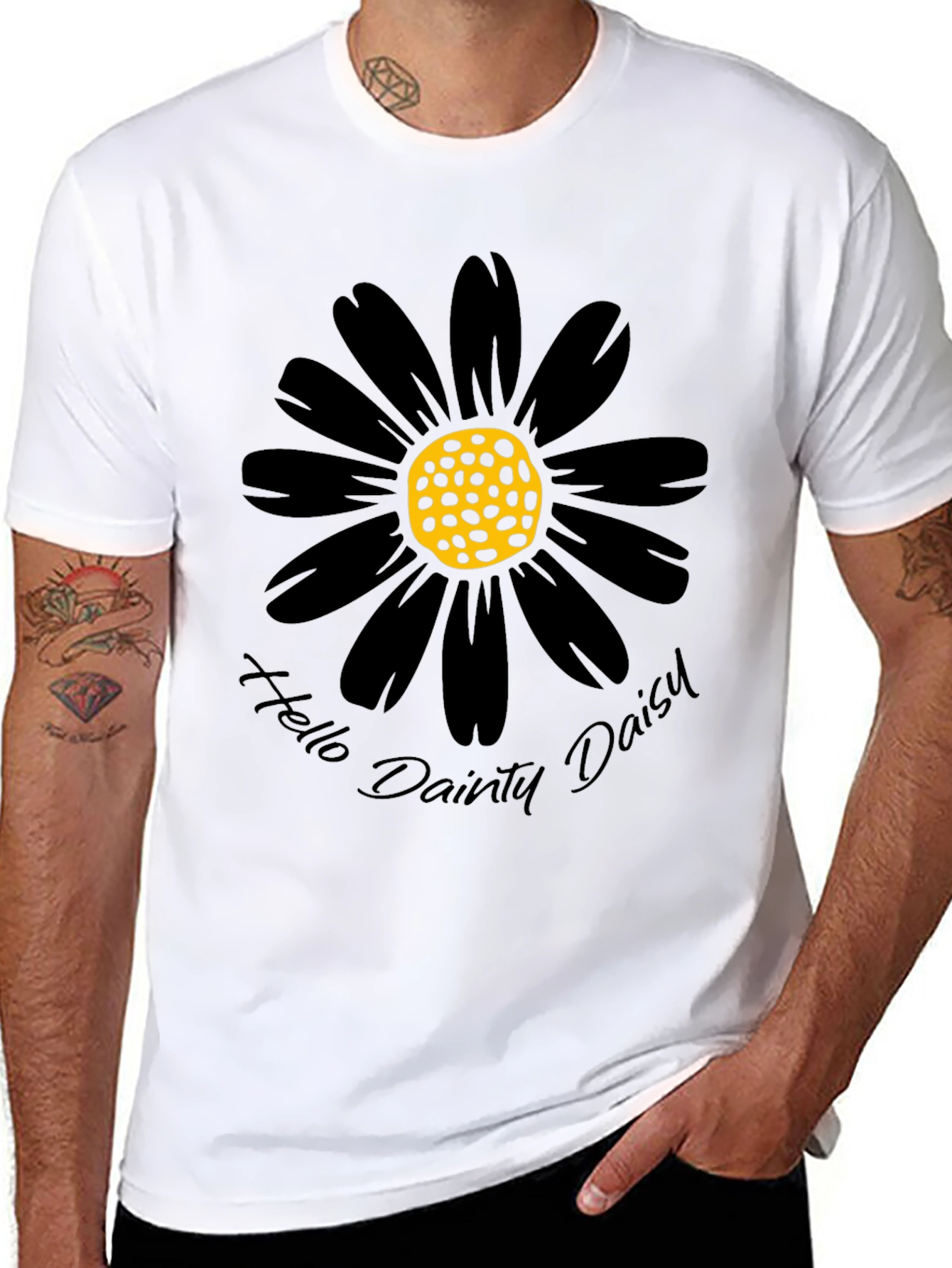Black Daisy Graphic Tee - Hello Dainty Daisy