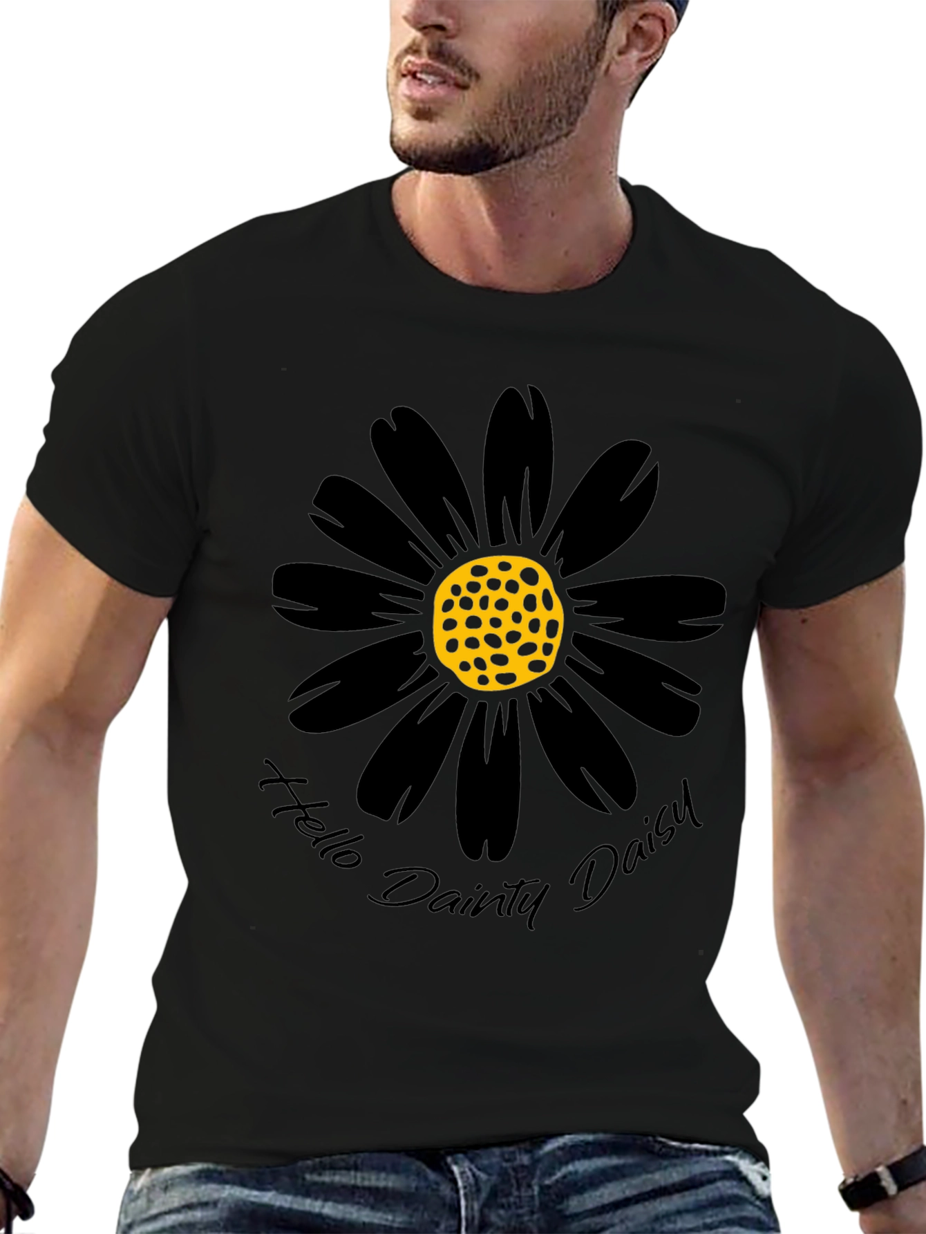 Black Daisy Graphic Tee - Hello Dainty Daisy