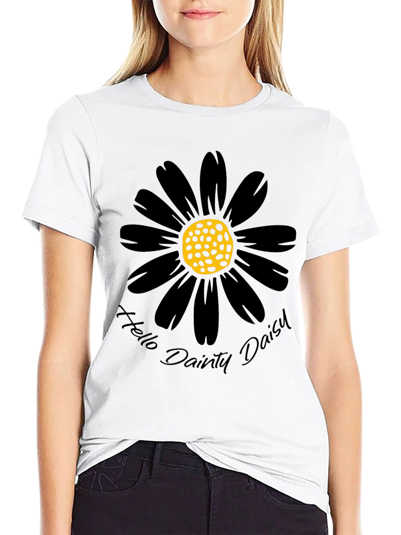 Black Daisy Graphic Tee - Hello Dainty Daisy