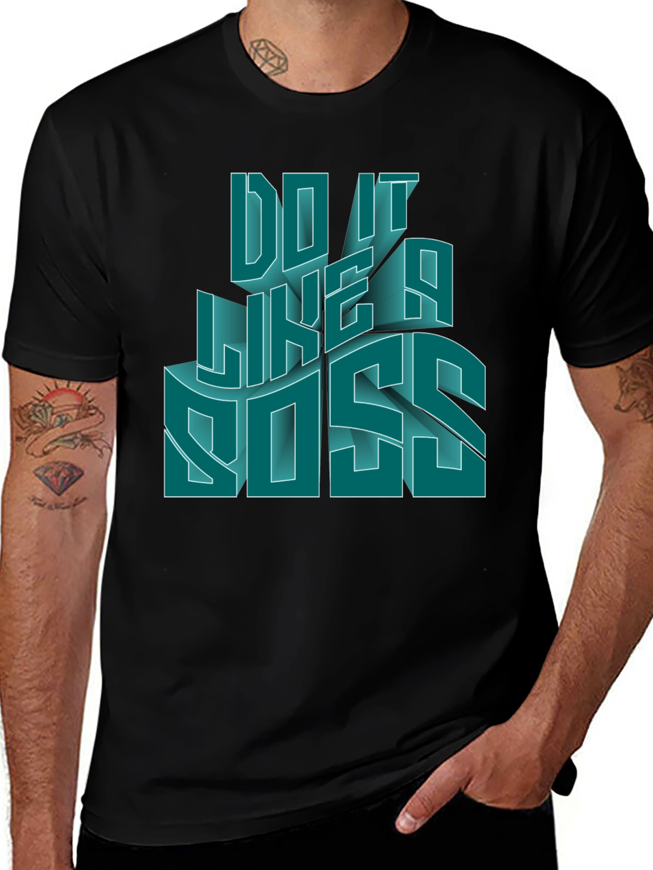 Do It Like a Boss Mens Black Graphic T-Shirt