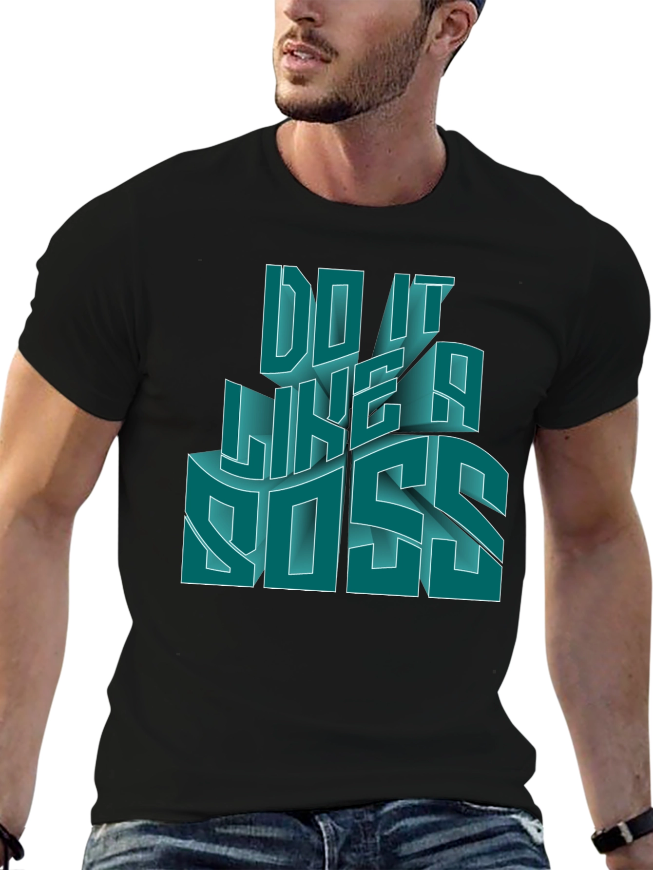 Do It Like a Boss Mens Black Graphic T-Shirt
