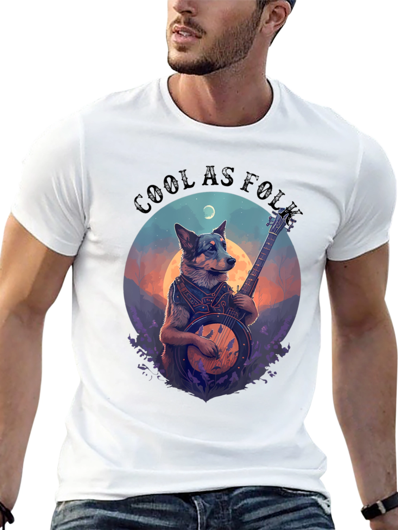 Cool as Folk Dog Graphic Tee - Black