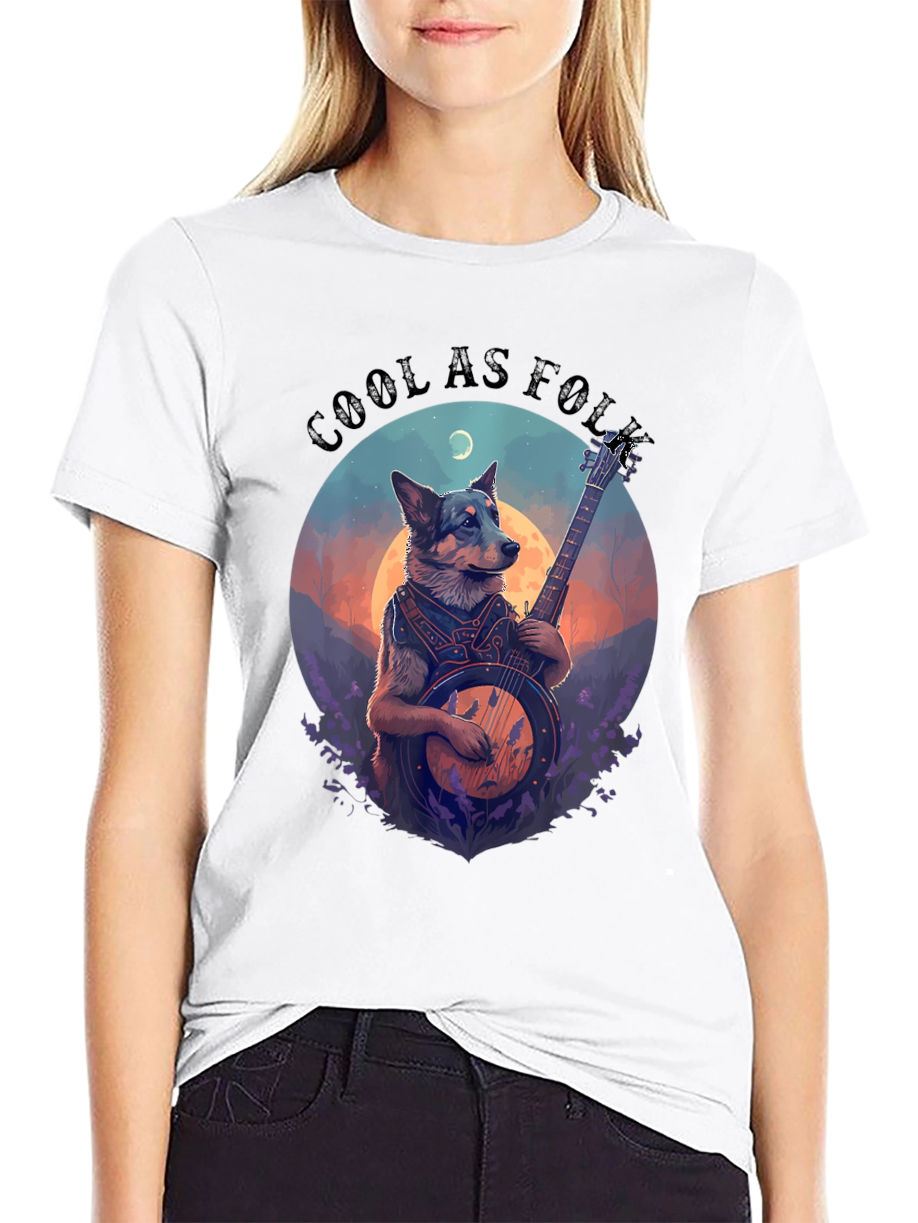 Cool as Folk Dog Graphic Tee - Black