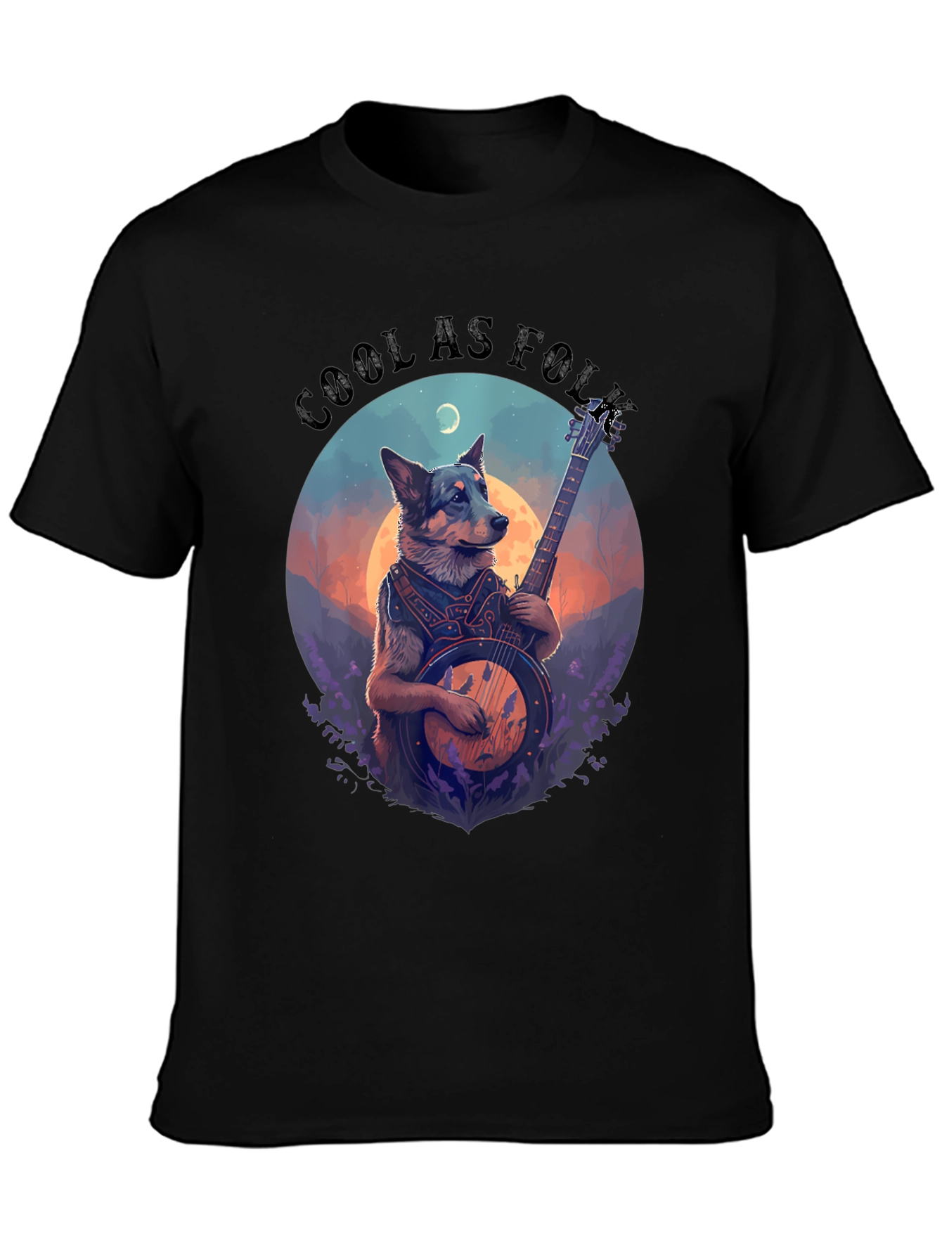 Cool as Folk Dog Graphic Tee - Black