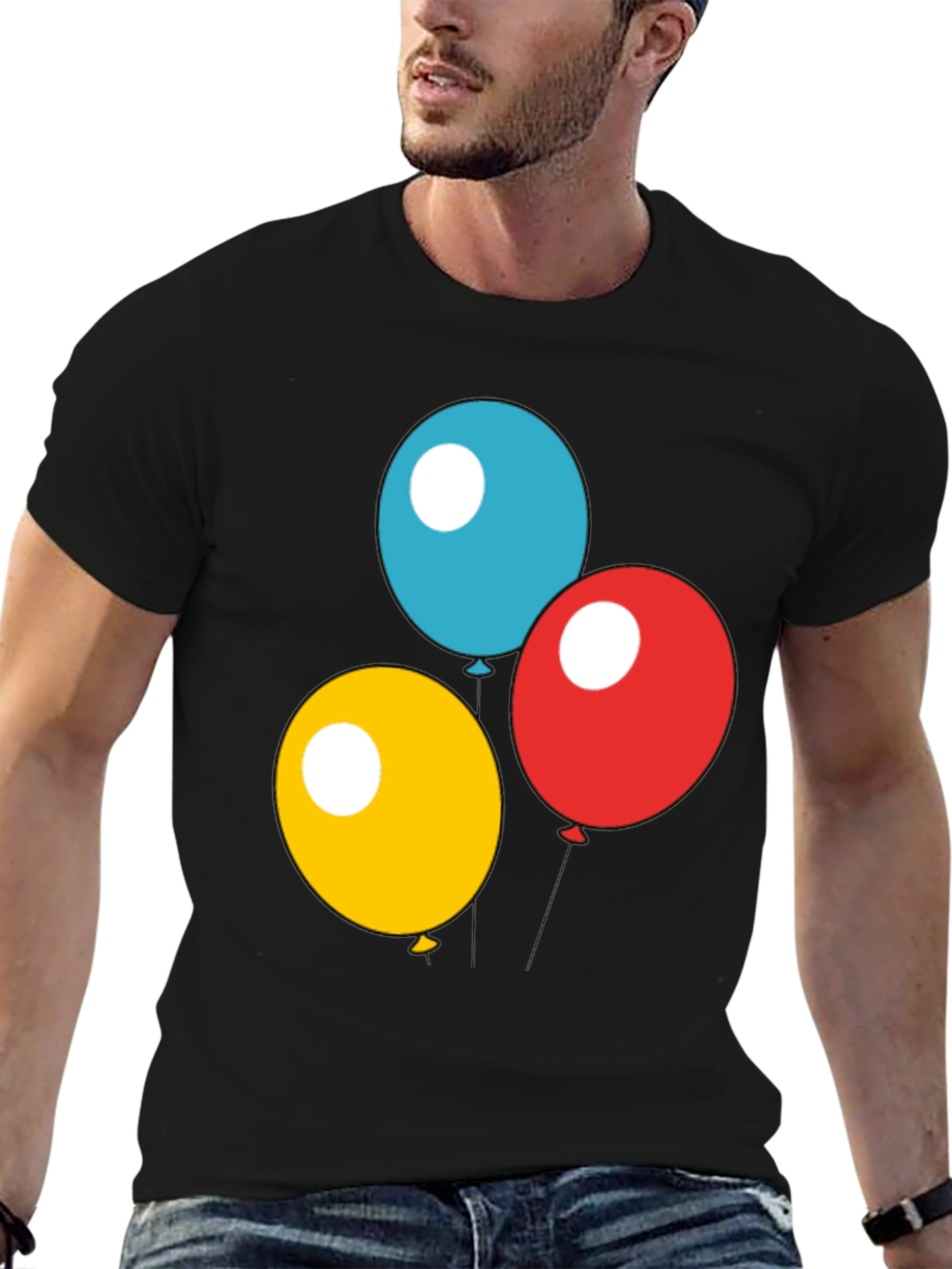 Balloon Trio Black T-Shirt - Fun Graphic Tee