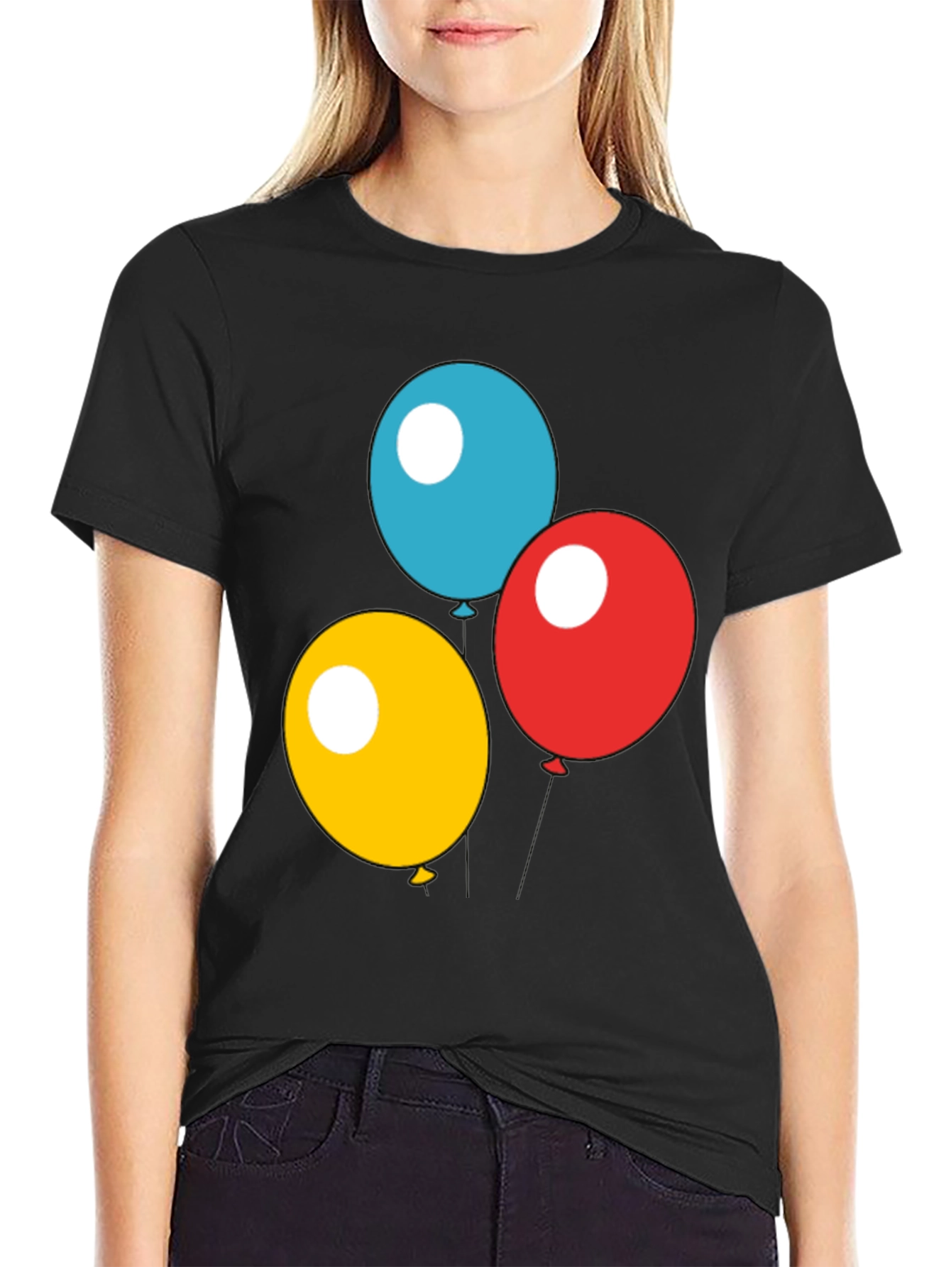 Balloon Trio Black T-Shirt - Fun Graphic Tee