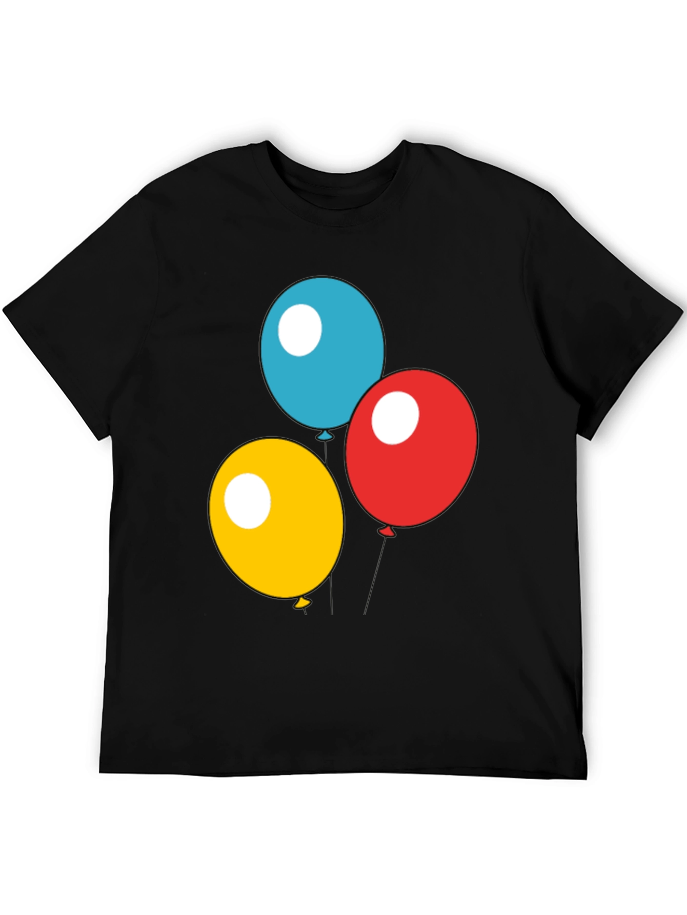 Balloon Trio Black T-Shirt - Fun Graphic Tee