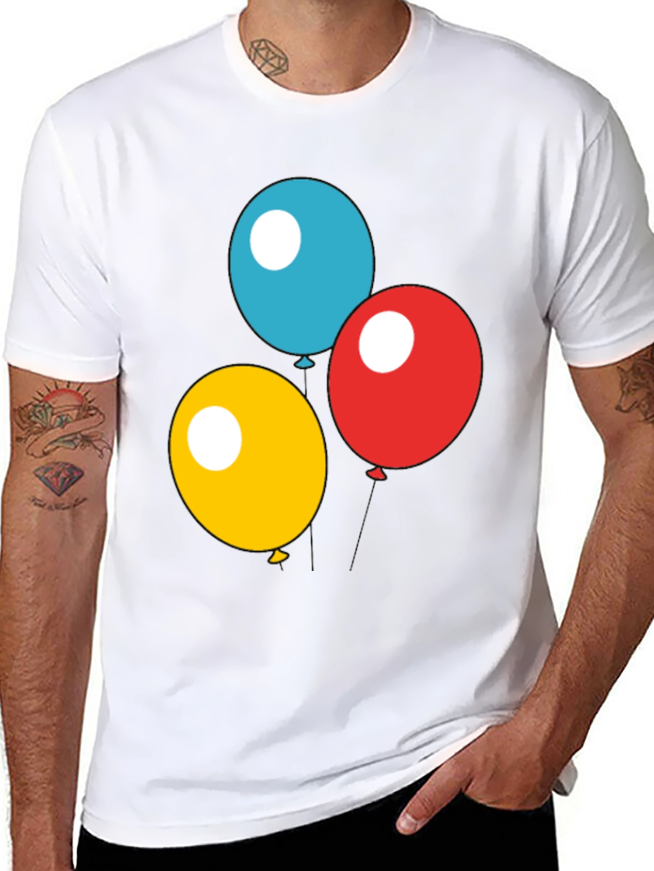 Balloon Trio Black T-Shirt - Fun Graphic Tee