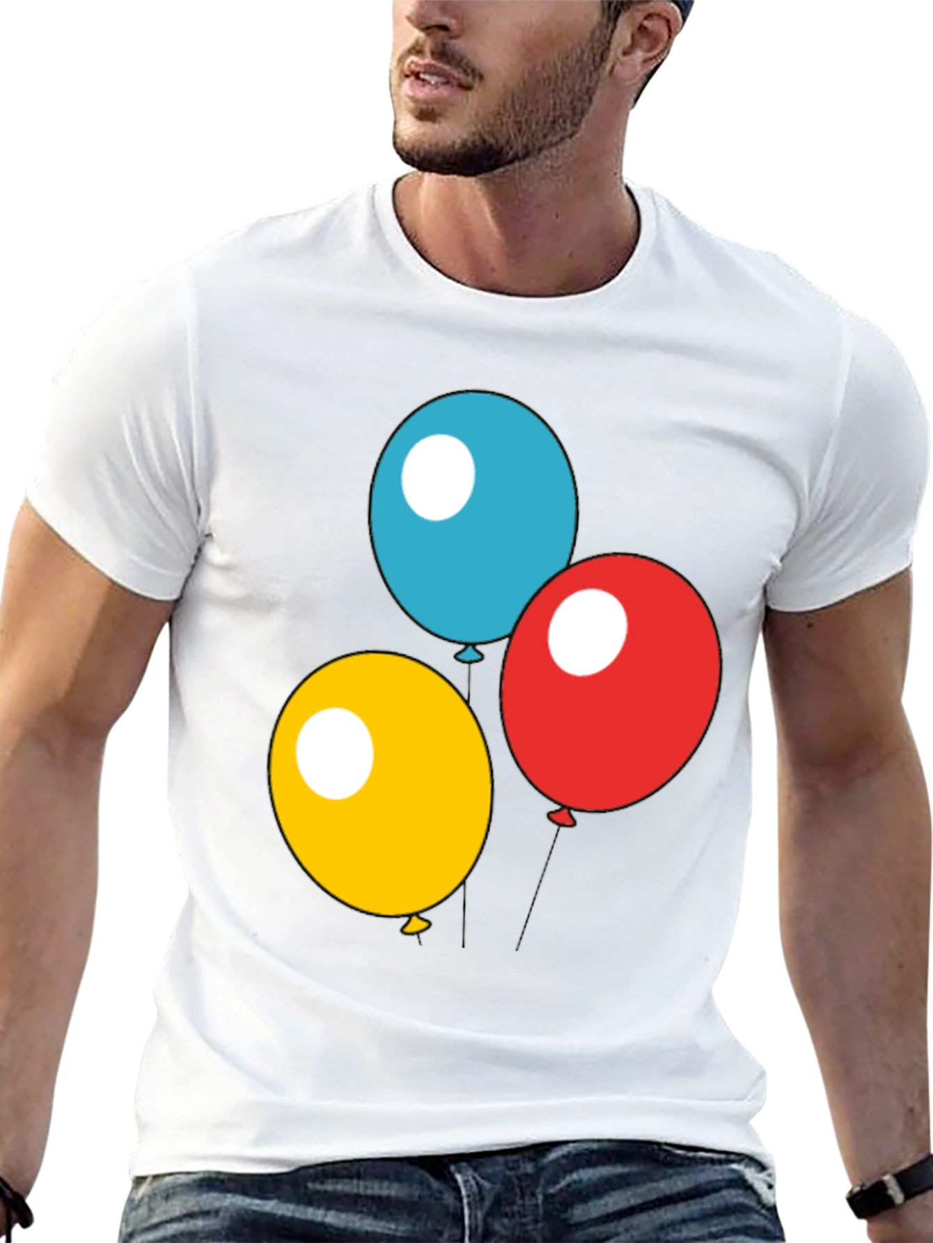 Balloon Trio Black T-Shirt - Fun Graphic Tee
